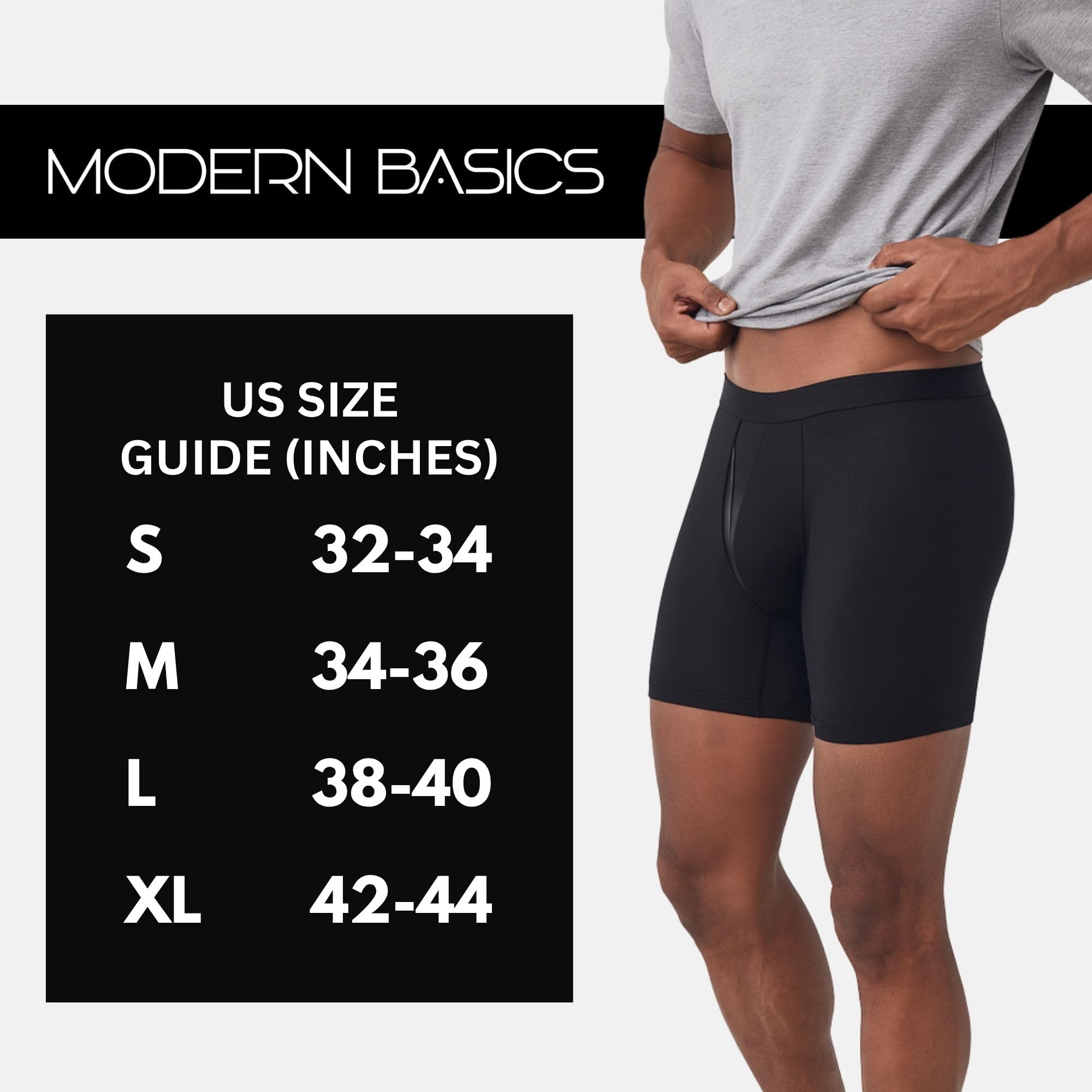 Mens Boxer Briefs, Pack of 4, Microfiber Moisture Wicking Tagless Underwear