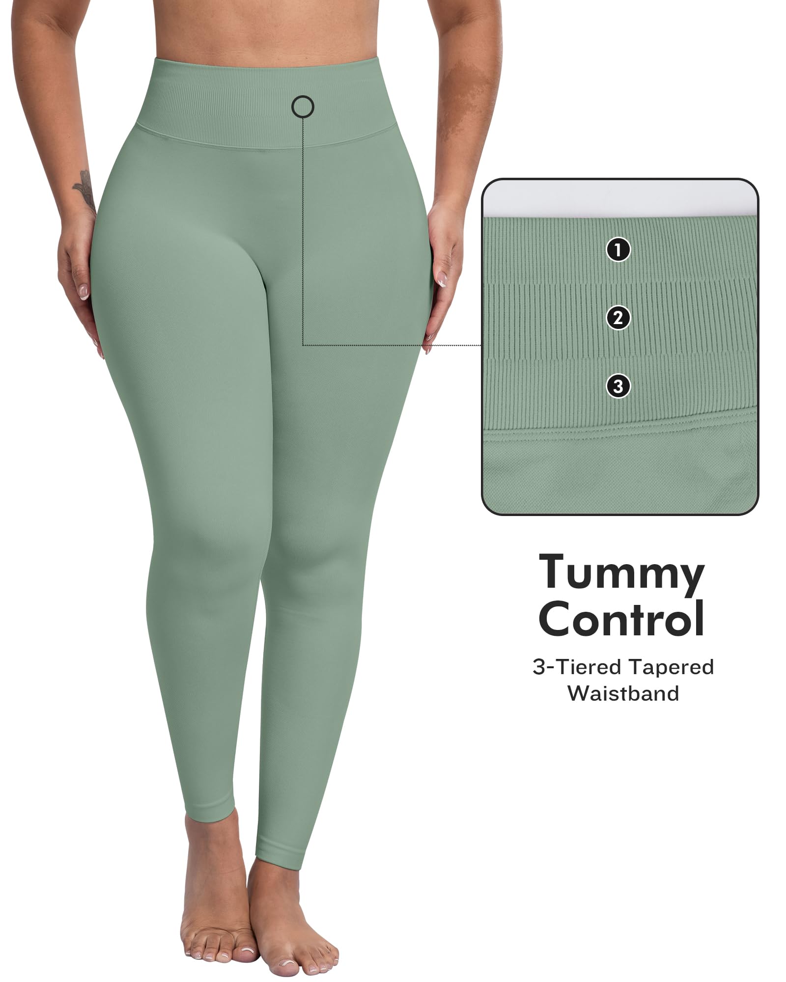 ATHVOTAR Workout Gym Leggings Women, High Waisted Seamless Butt Lifting Scrunch Butt Sports Leggings
