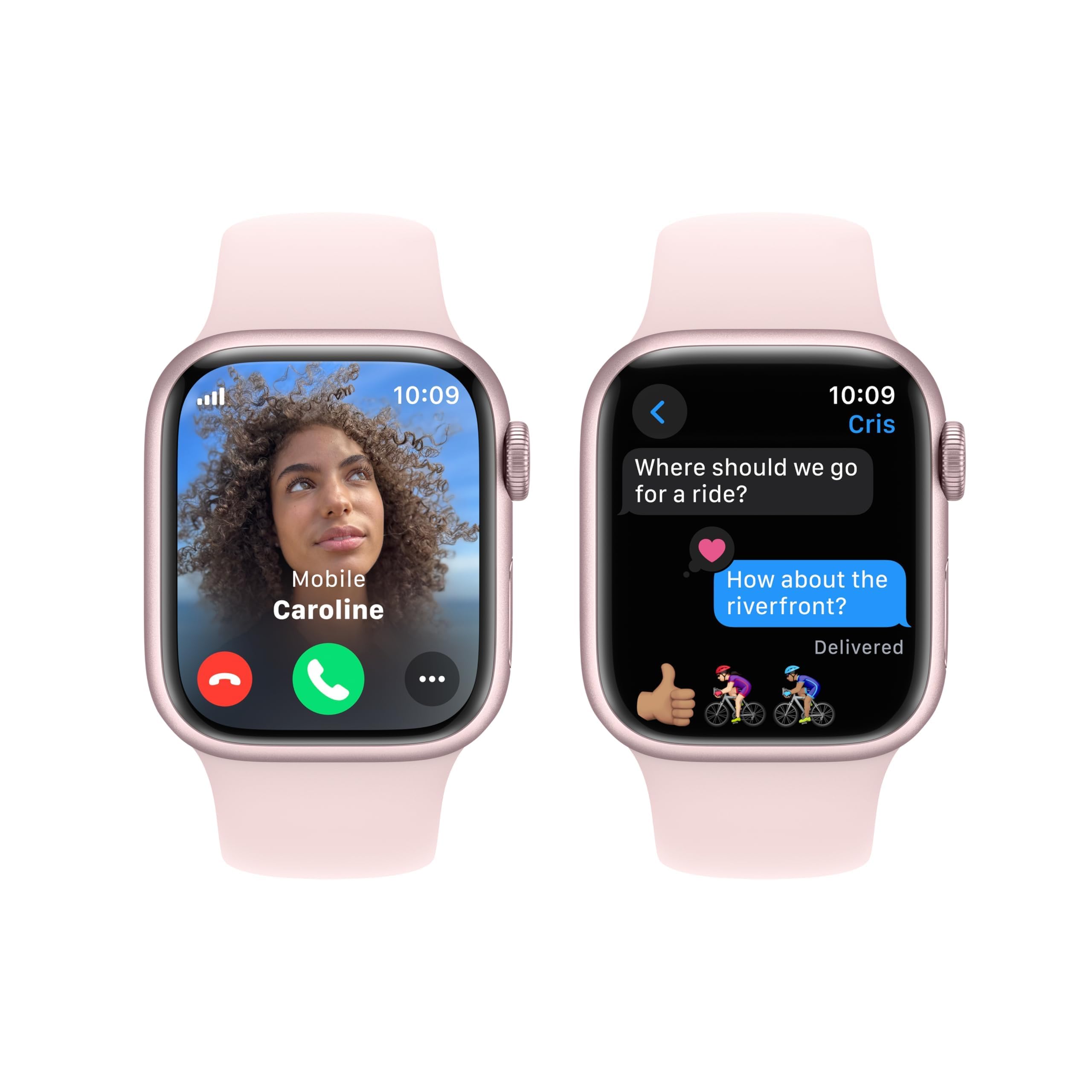 Apple Watch Series 9 [GPS 45mm] Midnight Aluminum Case with Midnight Sport Band M/L (Renewed)