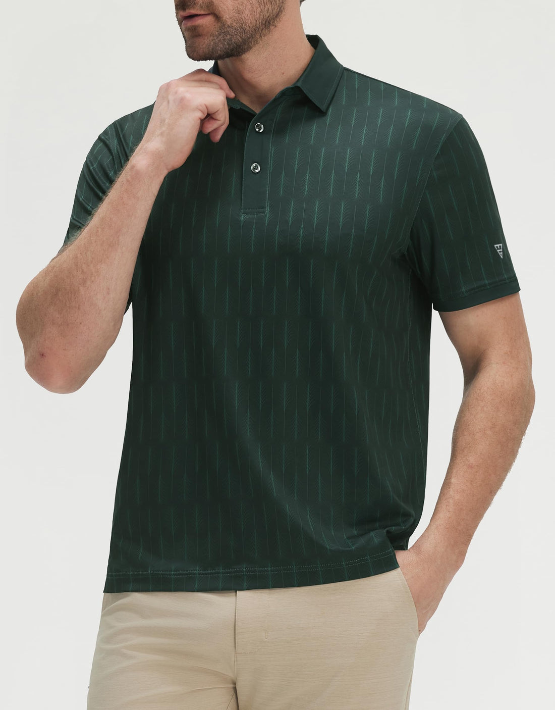 M MAELREG Golf Polo Shirts for Men Dry Fit Performance Lightweight Printing Contrast Collar Mens Golf Shirts Short Sleeve