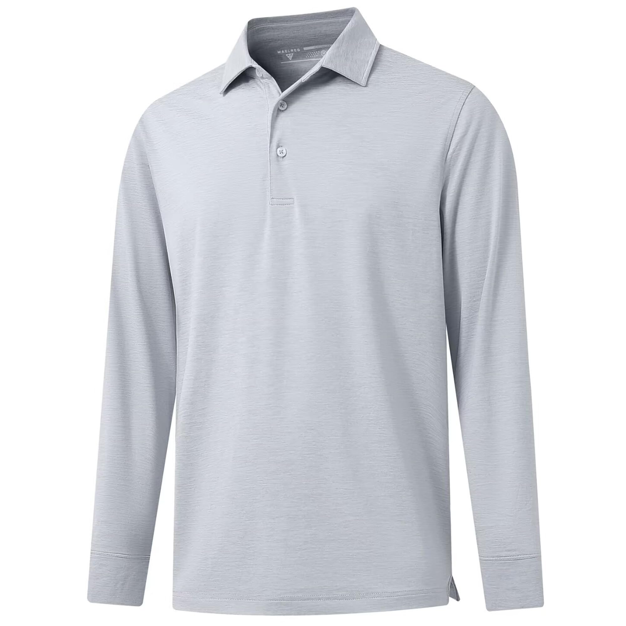 M MAELREG Golf Shirts for Men Dry Fit Performance Lightweight Heather Contrast Collar Mens Polo Shirts Short and Long Sleeve