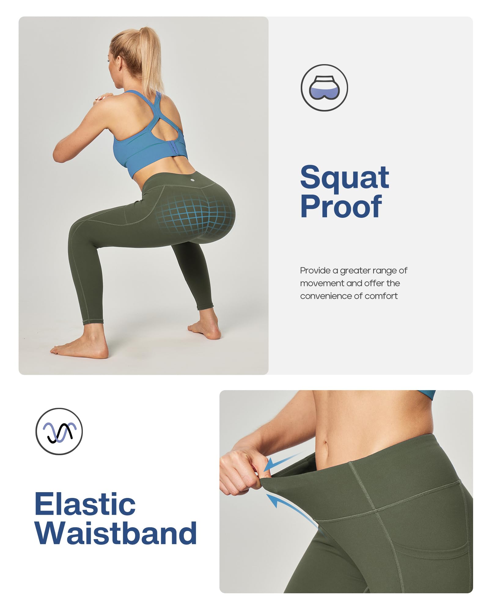 Heathyoga Leggings with Pockets for Women Tummy Control High Waisted Yoga Pants Women Compression Workout Leggings