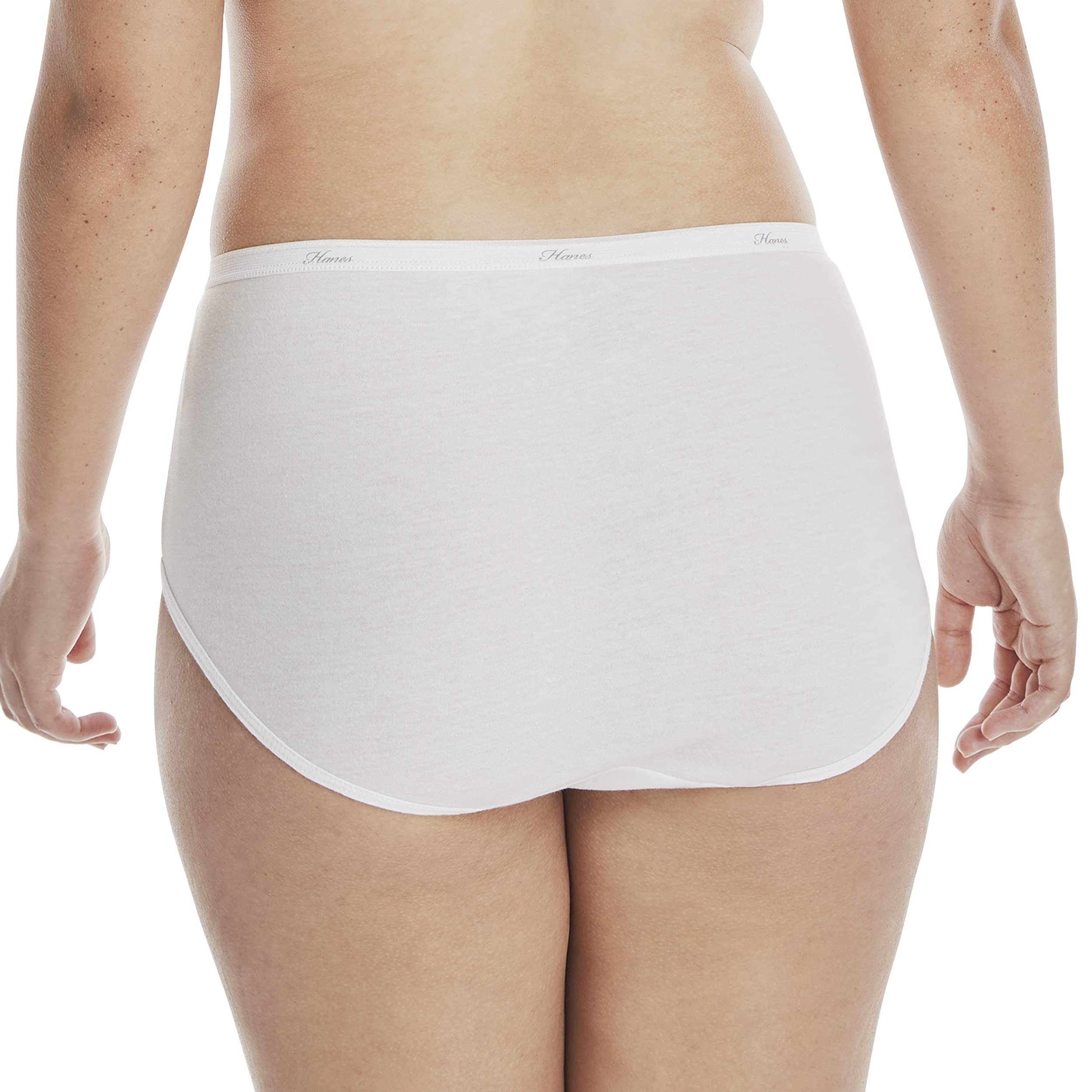 Hanes womens High-waisted Brief Panties, 6-pack, Moisture-wicking Cotton Brief Underwear (Colors May Vary)