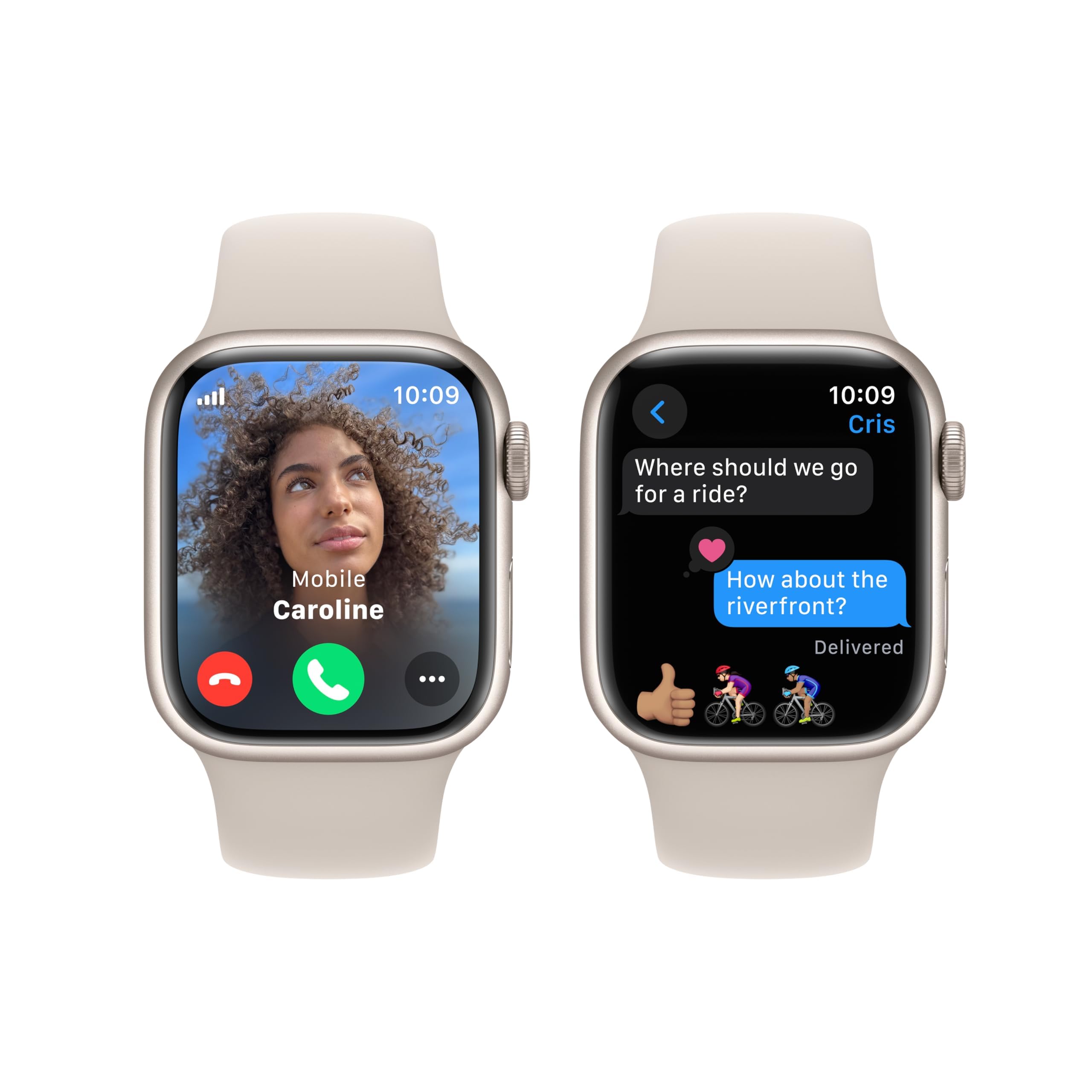 Apple Watch Series 9 [GPS 45mm] Midnight Aluminum Case with Midnight Sport Band M/L (Renewed)