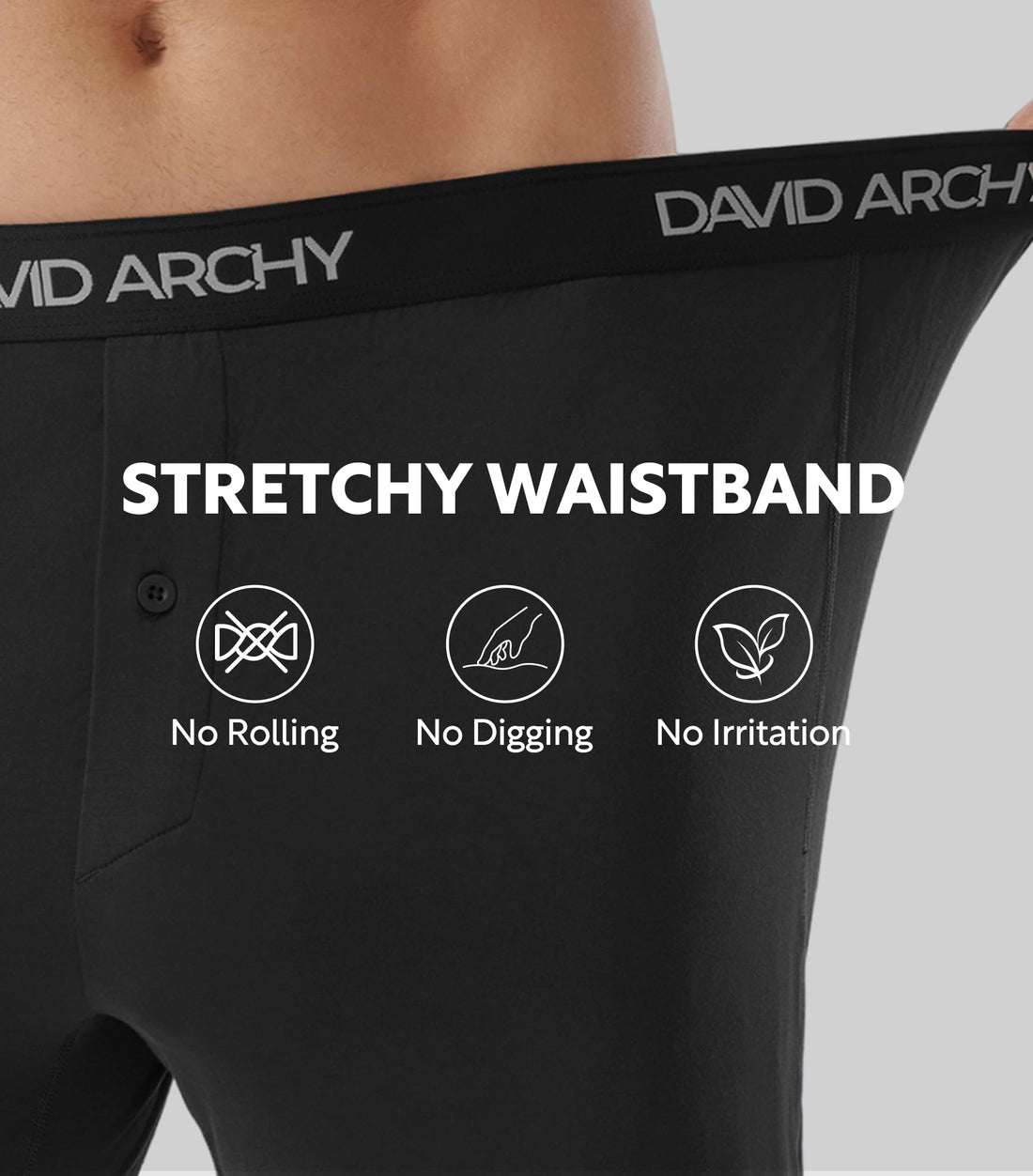 DAVID ARCHY Men's Bamboo Rayon Boxers Breathable Cooling Mens Boxer Shorts with Button Fly Relaxed Fit Underwear 3/4/5 Pack