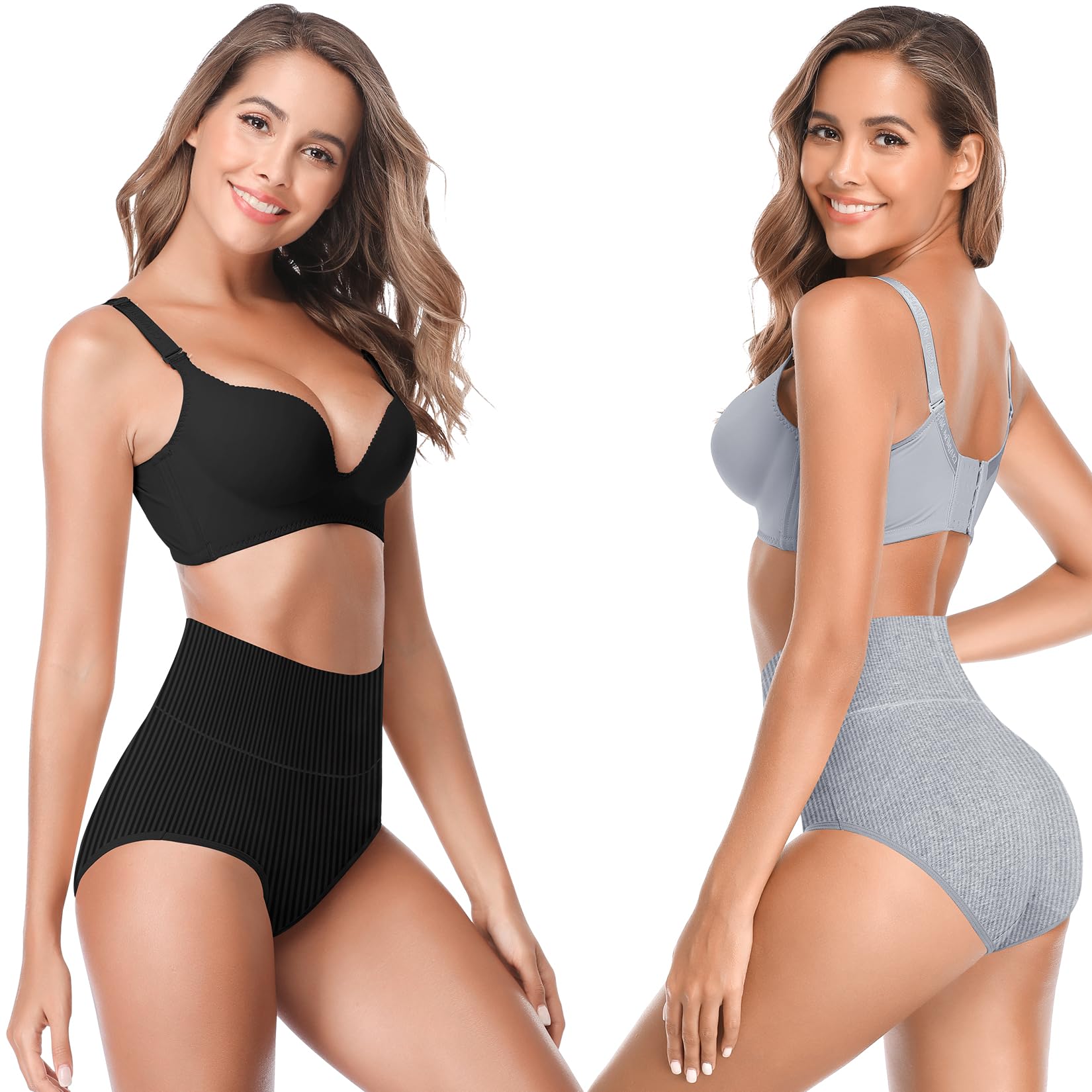 Women's High Waist Cotton Underwear Super Stretchy Briefs Full Coverage Panties Soft Women Panties 5-Pack