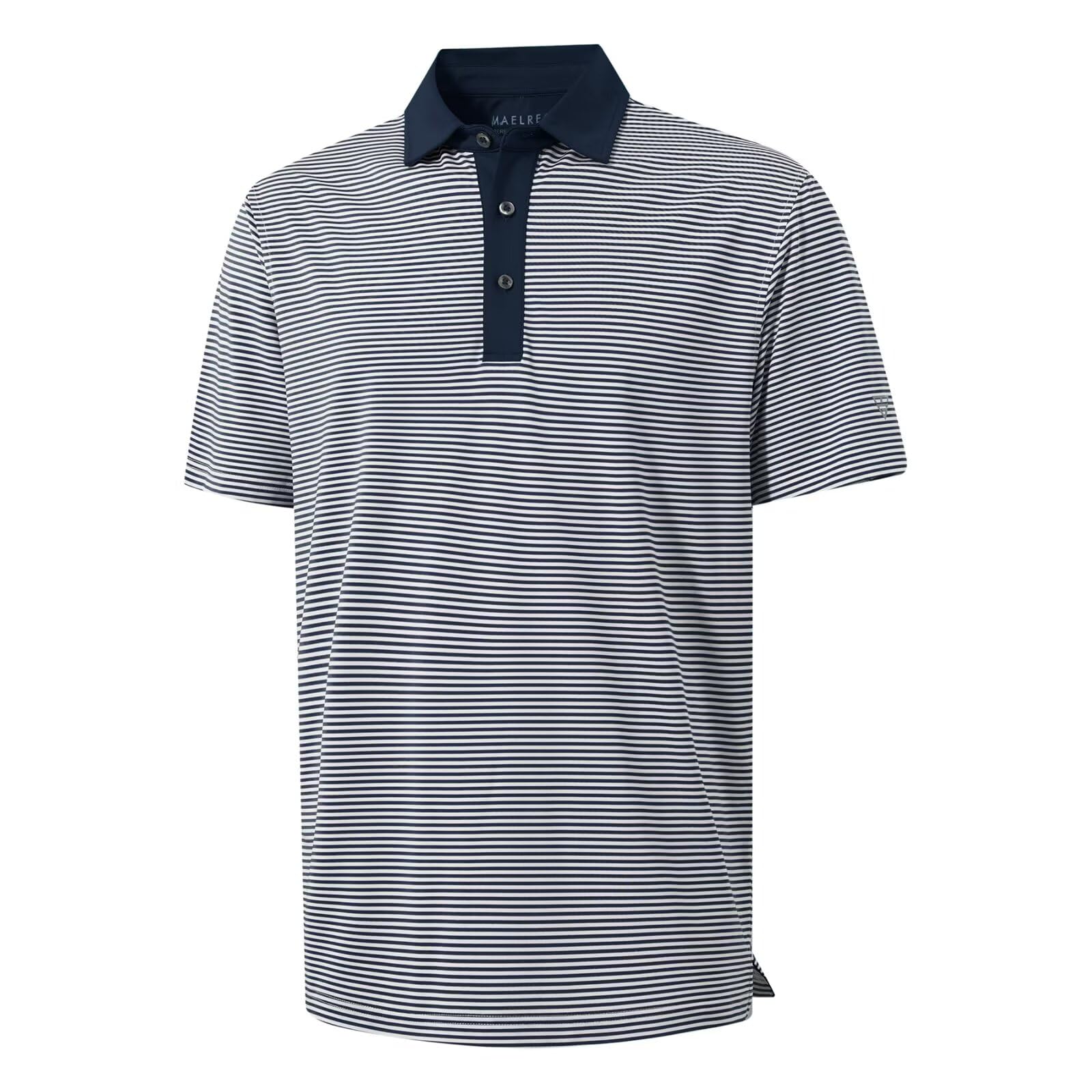M MAELREG Golf Shirts for Men Moisture Wicking Dry Fit Striped Polo Performance Sport Mens Polo Shirts Short Sleeve