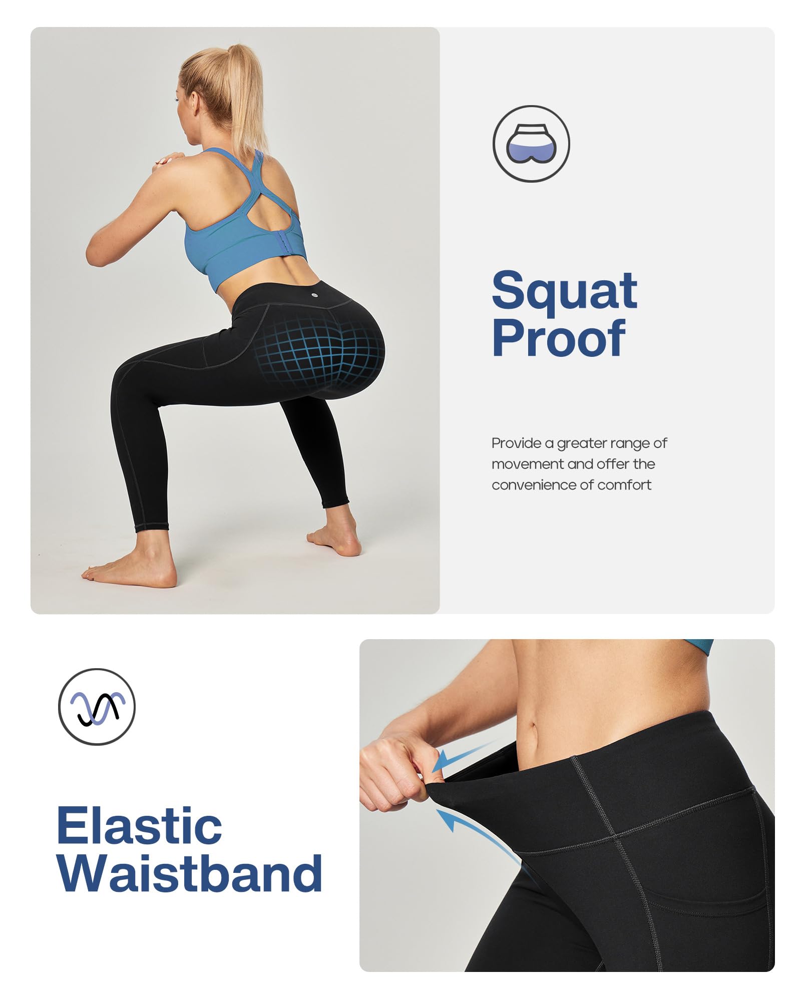 Heathyoga Leggings with Pockets for Women Tummy Control High Waisted Yoga Pants Women Compression Workout Leggings