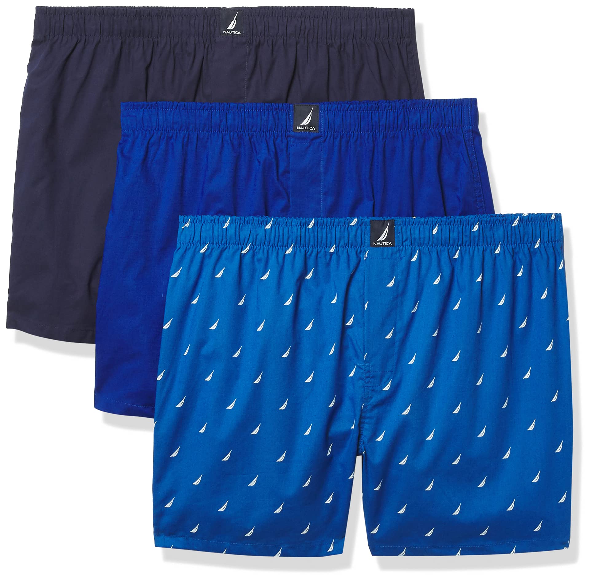 Nautica Men's Classic Cotton 3-Pack Woven Boxers