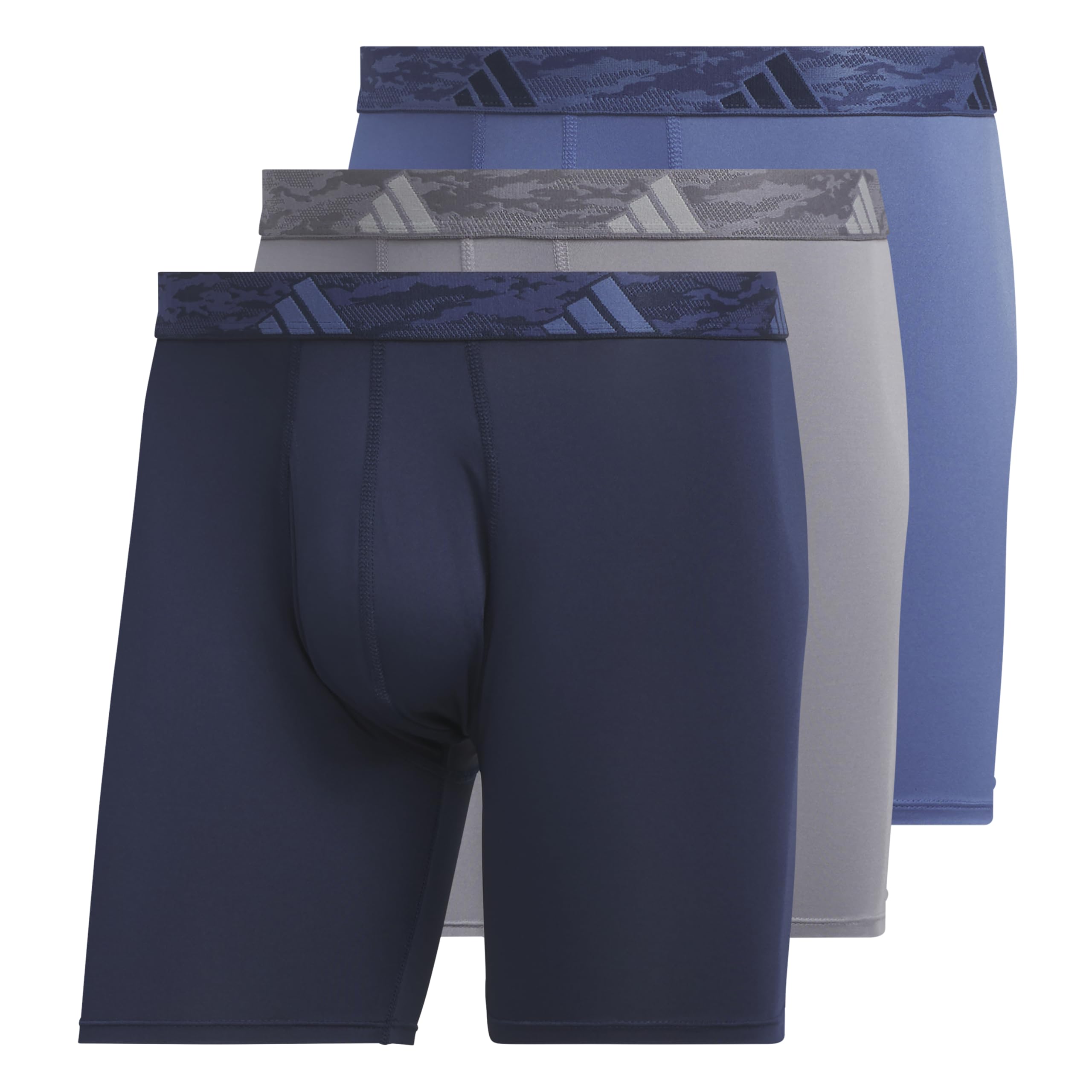 adidas Men's Microfiber Boxer Briefs (3-pack) performance Stretch Moisture-wicking Underwear