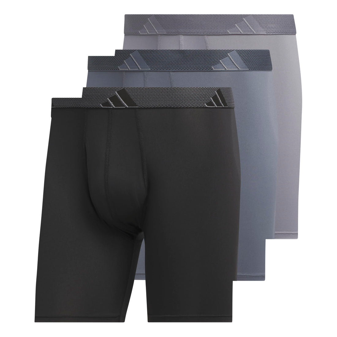 adidas Men's Microfiber Boxer Briefs (3-pack) performance Stretch Moisture-wicking Underwear