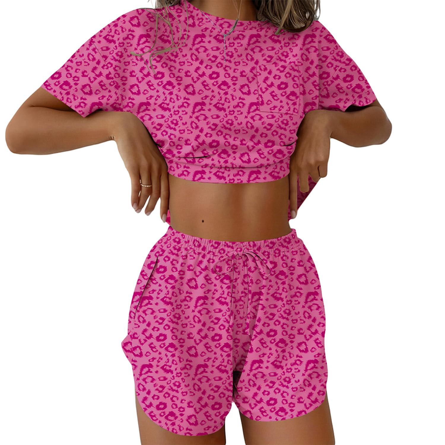 Ekouaer Womens Pajama Sets Sexy Lounge Sets Side Split Short Pj Sets