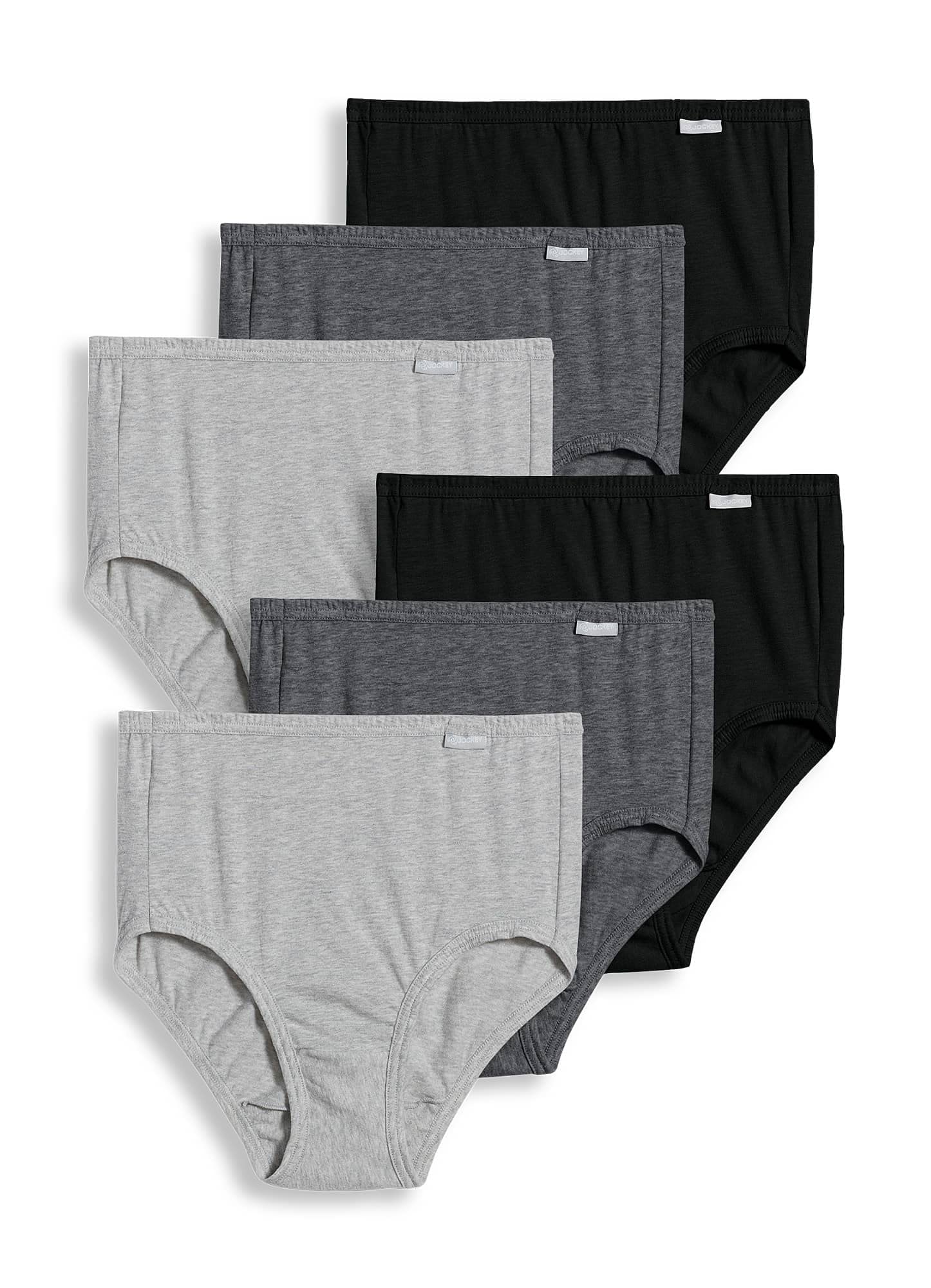 Jockey Women's Underwear 100% Cotton Elance Brief - 6 Pack