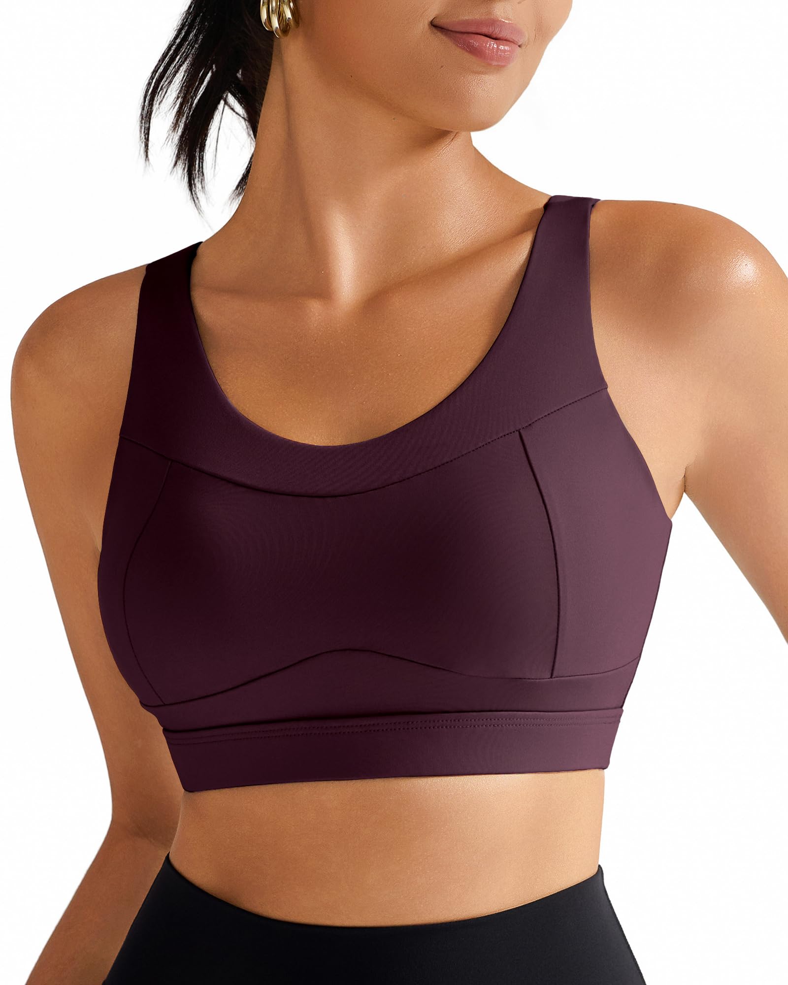 RUNNING GIRL High Impact Sports Bras for Women,Racerback Running Bra Workout Crop Tank Tops Longline Sports Bra Push up