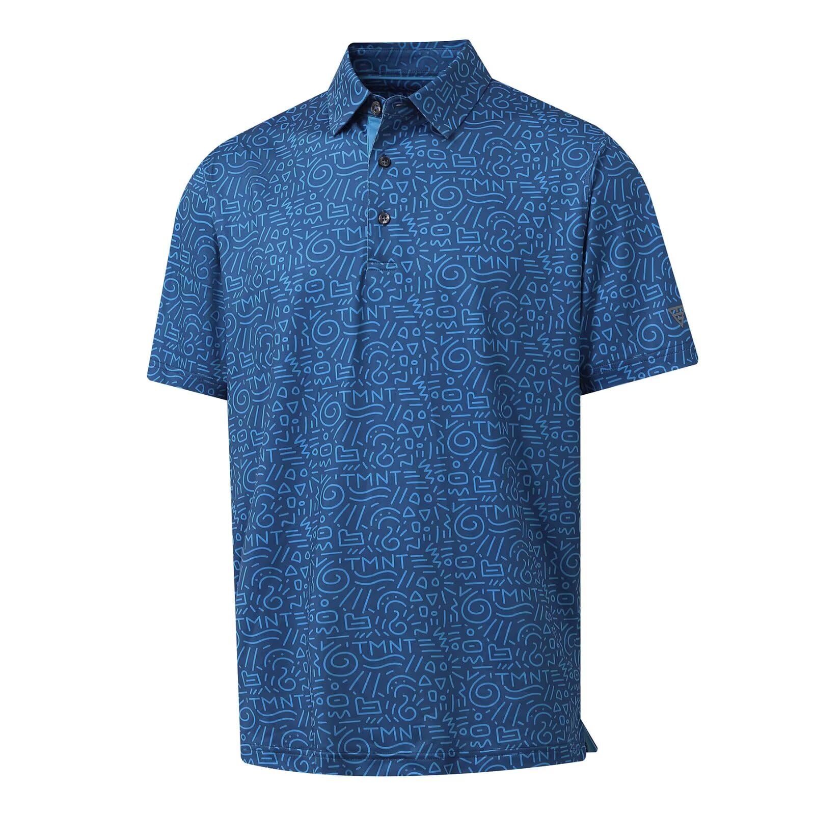 M MAELREG Mens Golf Shirt Short Sleeve Dry Fit Print Moisture Wicking Performance Patterns Collared Polo Shirt