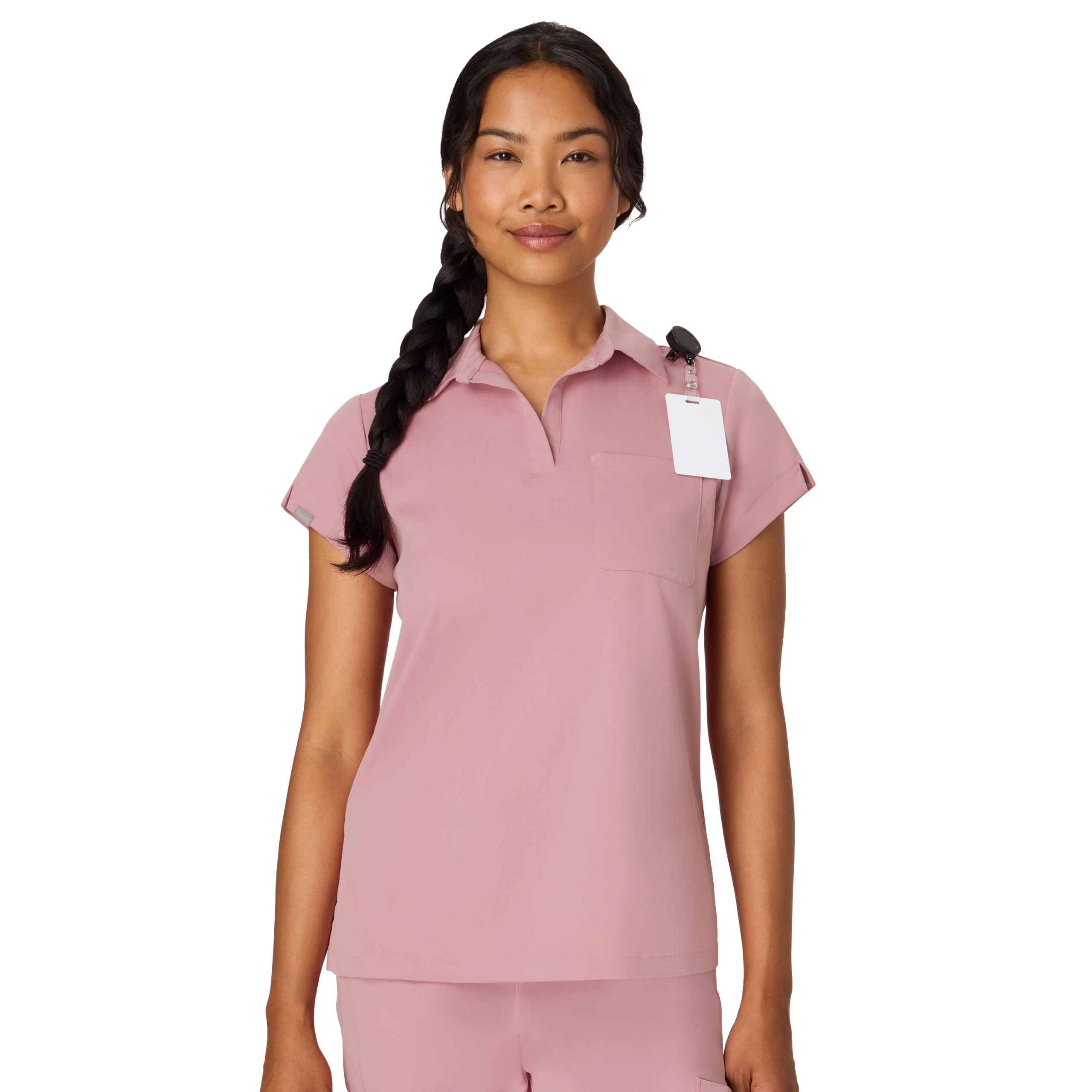 Hanes Women's Scrubs Top, Premium Polo V-Neck Moisture-Wicking Odor Control Women's Shirt