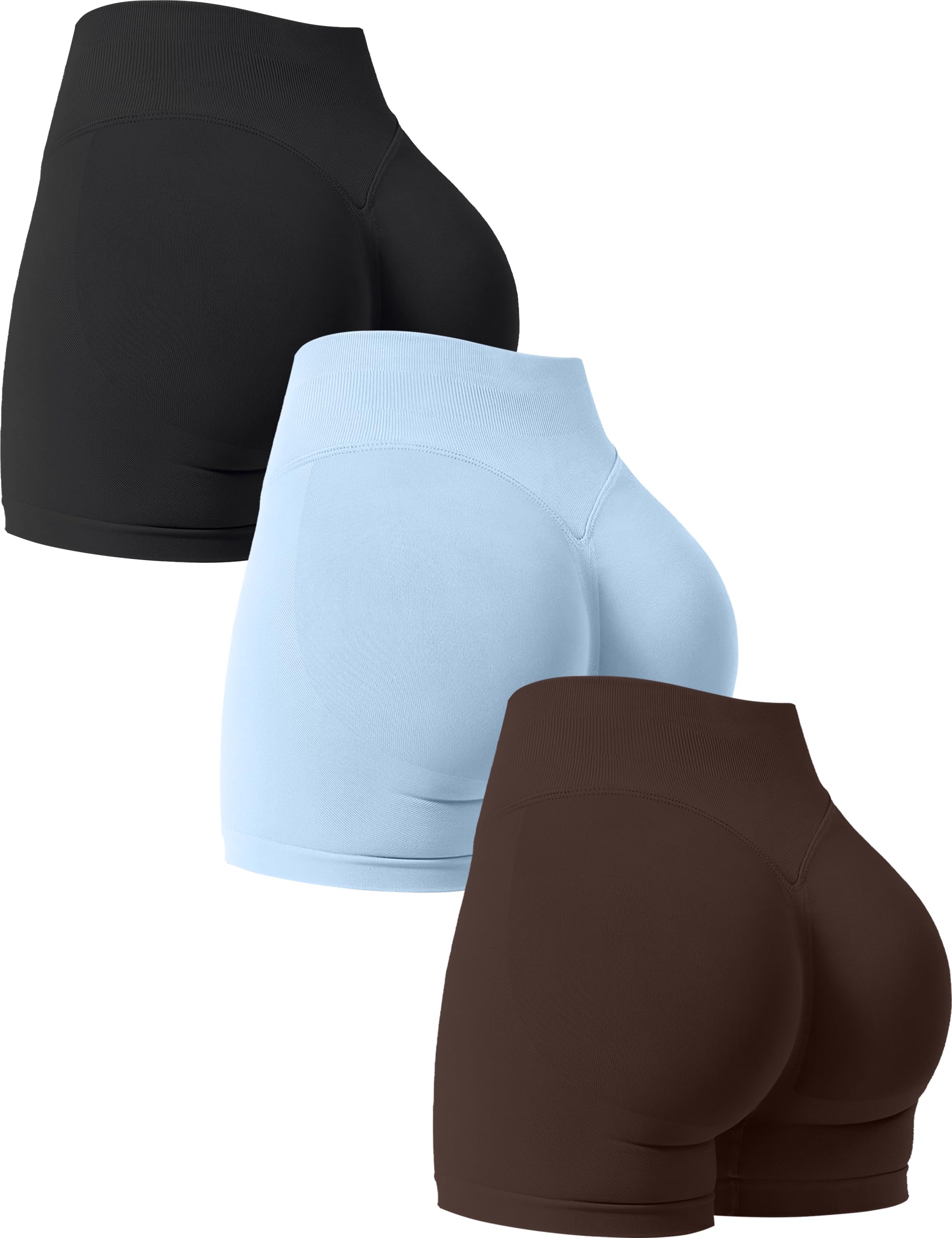 VVX Gym Shorts Women Workout High Waisted Scrunch Butt Lifting Tummy Control Seamless Yoga Biker Spandex Booty Shorts 3 Pack