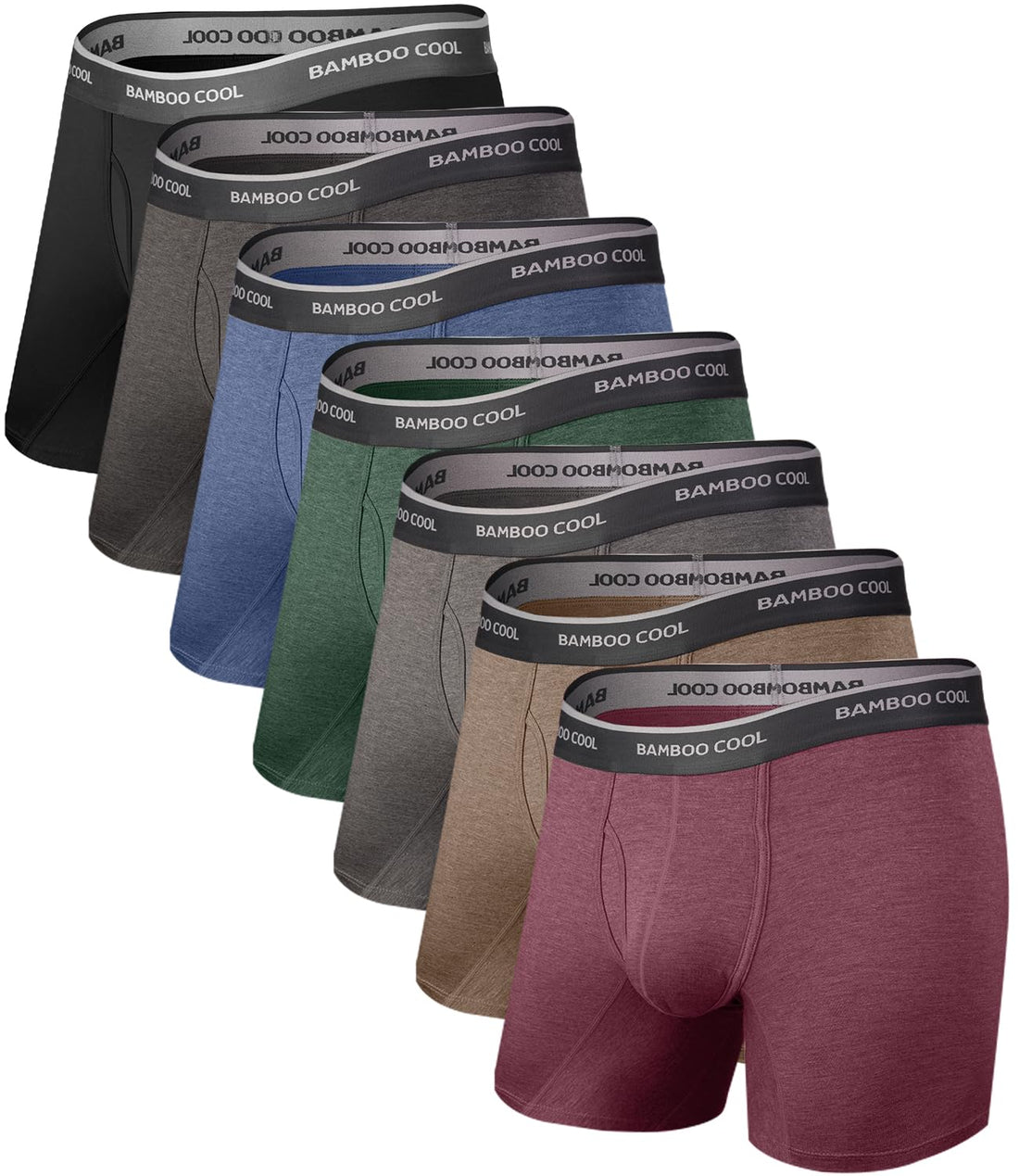 BAMBOO COOL Men's Underwear Boxer Briefs Soft Breathable Underwear (4 or 7 Pack)