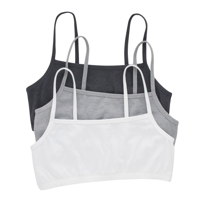 Hanes Women's String Bralette Pack, 3-Pack, Cotton Sports Bralette Bras for Women, Solid or Assorted Wireless Bras