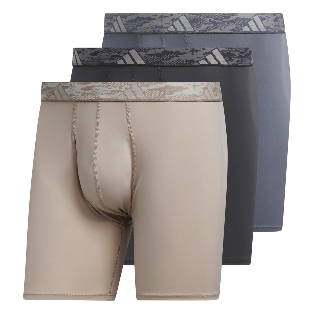 adidas Men's Microfiber Boxer Briefs (3-pack) performance Stretch Moisture-wicking Underwear