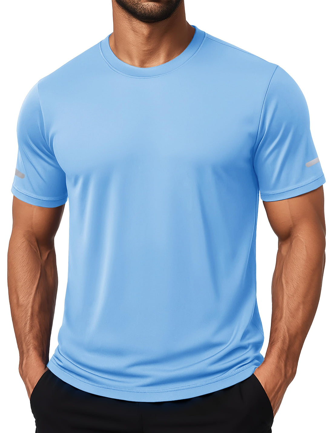 MAGCOMSEN Mens Workout Shirts Dry Fit Sun Protection Athletic Short Sleeve Shirt UPF 50+ Gym Running Swim Rash Guard Top