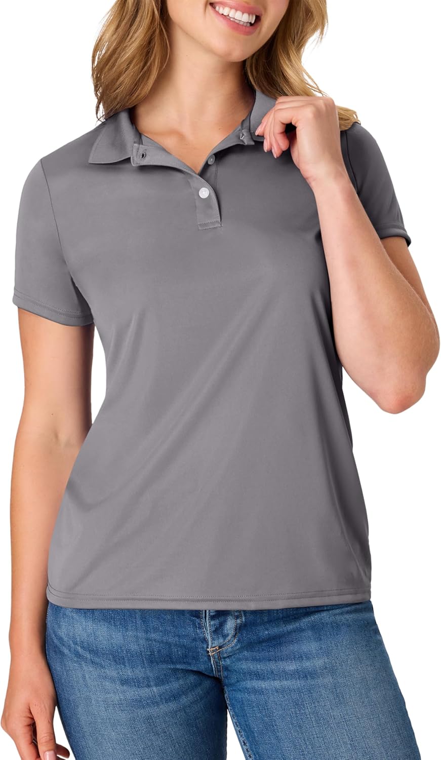 Hanes womens Performance Polo, Single or 3-Pack, Sport Cool DRI Moisture-Wicking Polo Shirt, 40+ UPF Protection