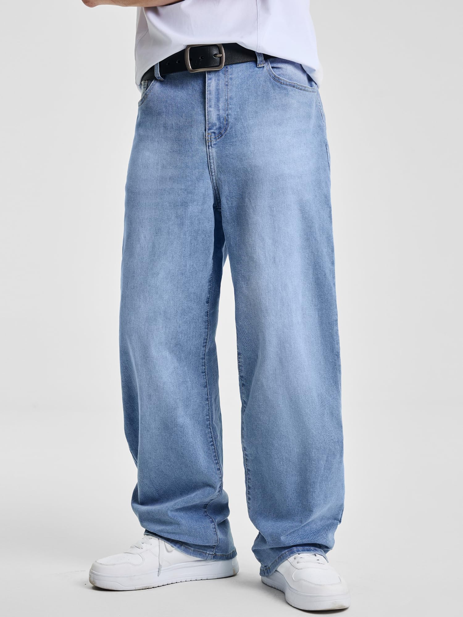 JMIERR Mens Baggy Jeans Wide Leg Y2K Loose Fit Denim Pants | Vintage Relaxed Loose Fit, Stretch, Straight Leg, Skater Streetwear, 5 Pockets, Casual Carpenter Jean, Hip Hop