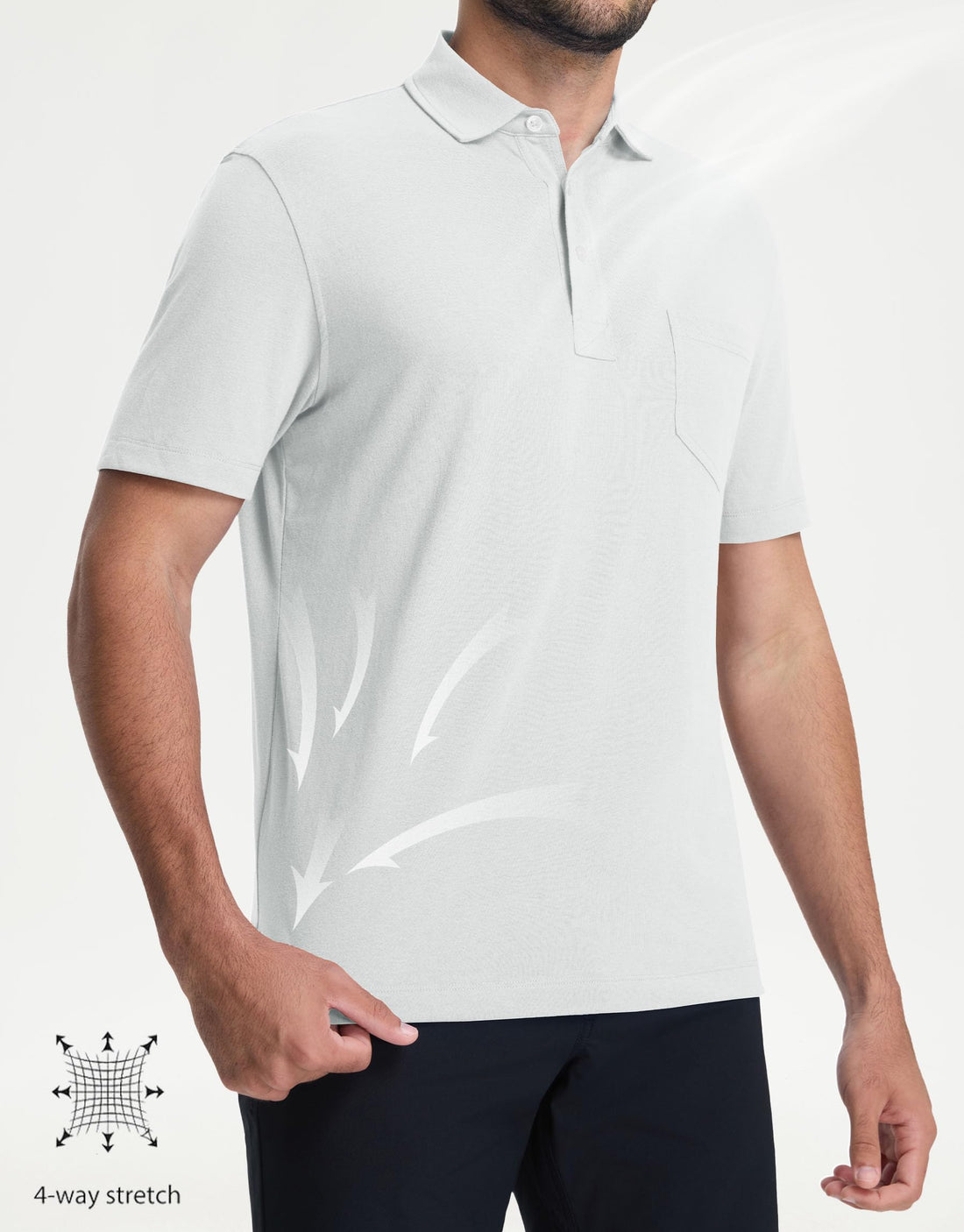 M MAELREG Mens Golf Shirts Short Sleeve Lightweight Soft Cotton Blend with Pocket Summer Casual Daily Wear