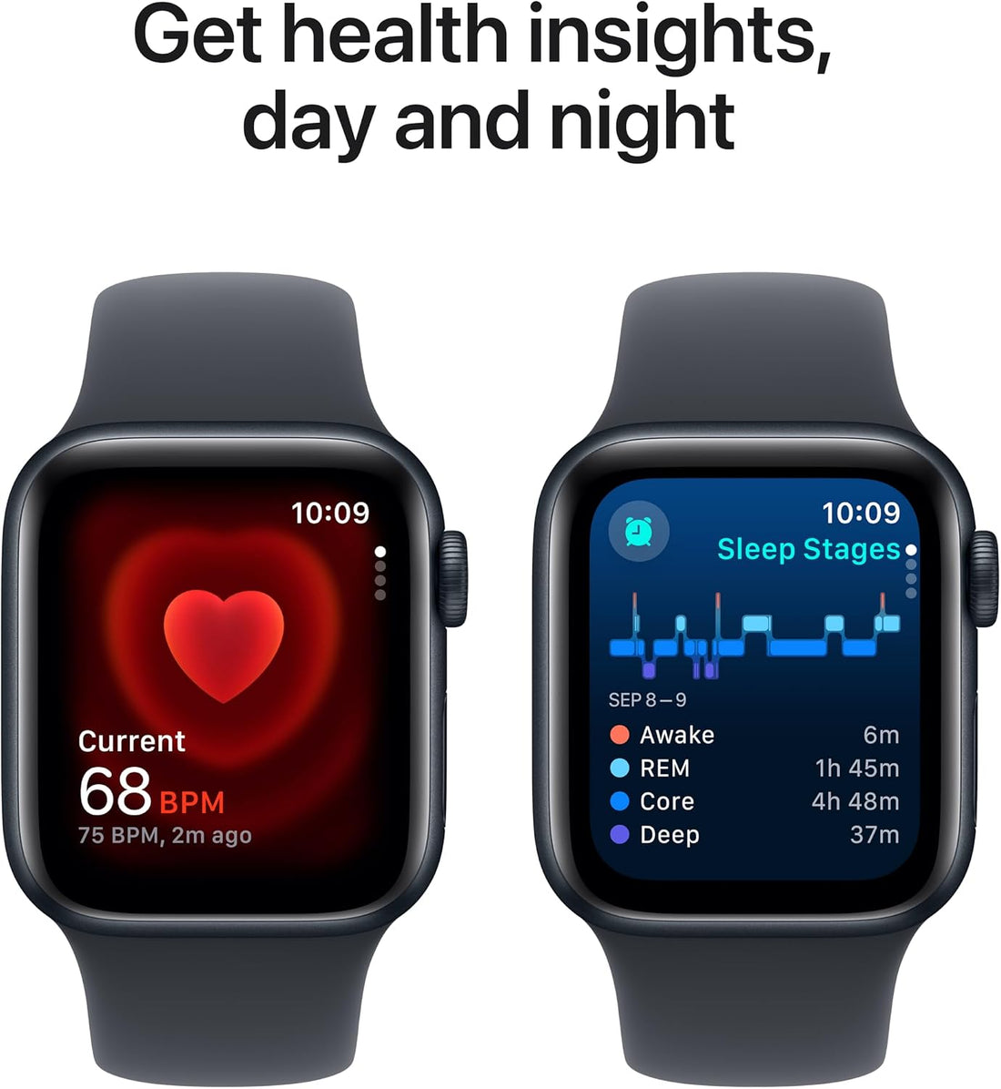 Apple Watch SE (2nd Gen) [GPS 40mm] Smartwatch with Midnight Aluminum Case with Midnight Sport Band S/M. Fitness and Sleep Trackers, Crash Detection, Heart Rate Monitor, Retina Display