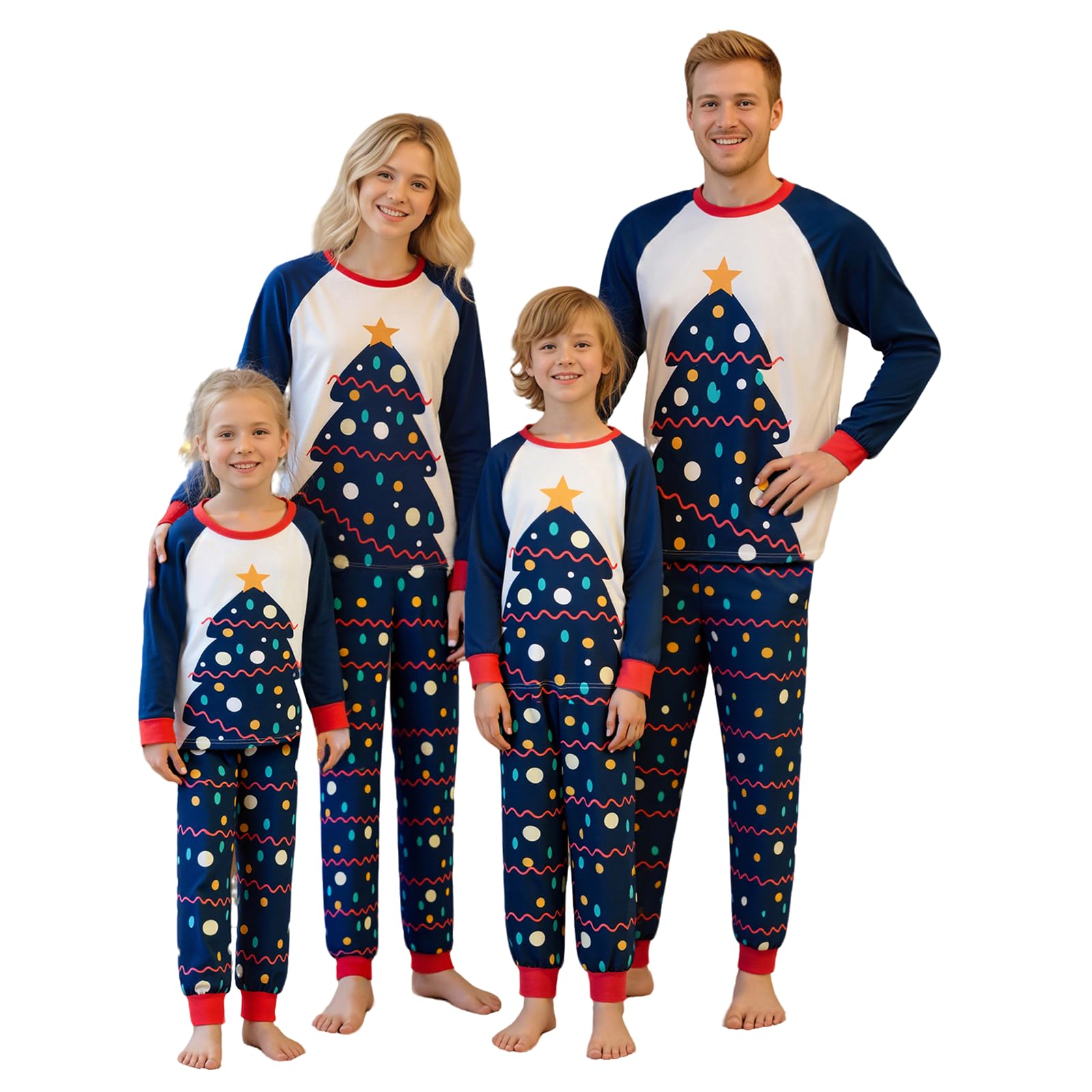 OAKFashion Christmas Pajamas for Family, Xmas Pajamas Family Christmas Pjs Matching Sets Holiday Nightwear Jammies