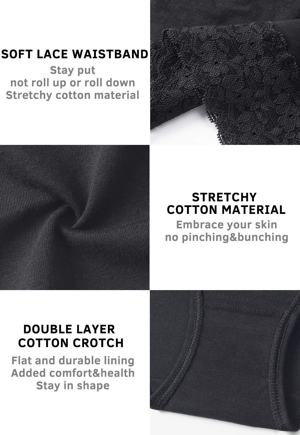 Hipster Panties for Women Underwear Lace Bikini Hip-huggers Panties 5 Pack
