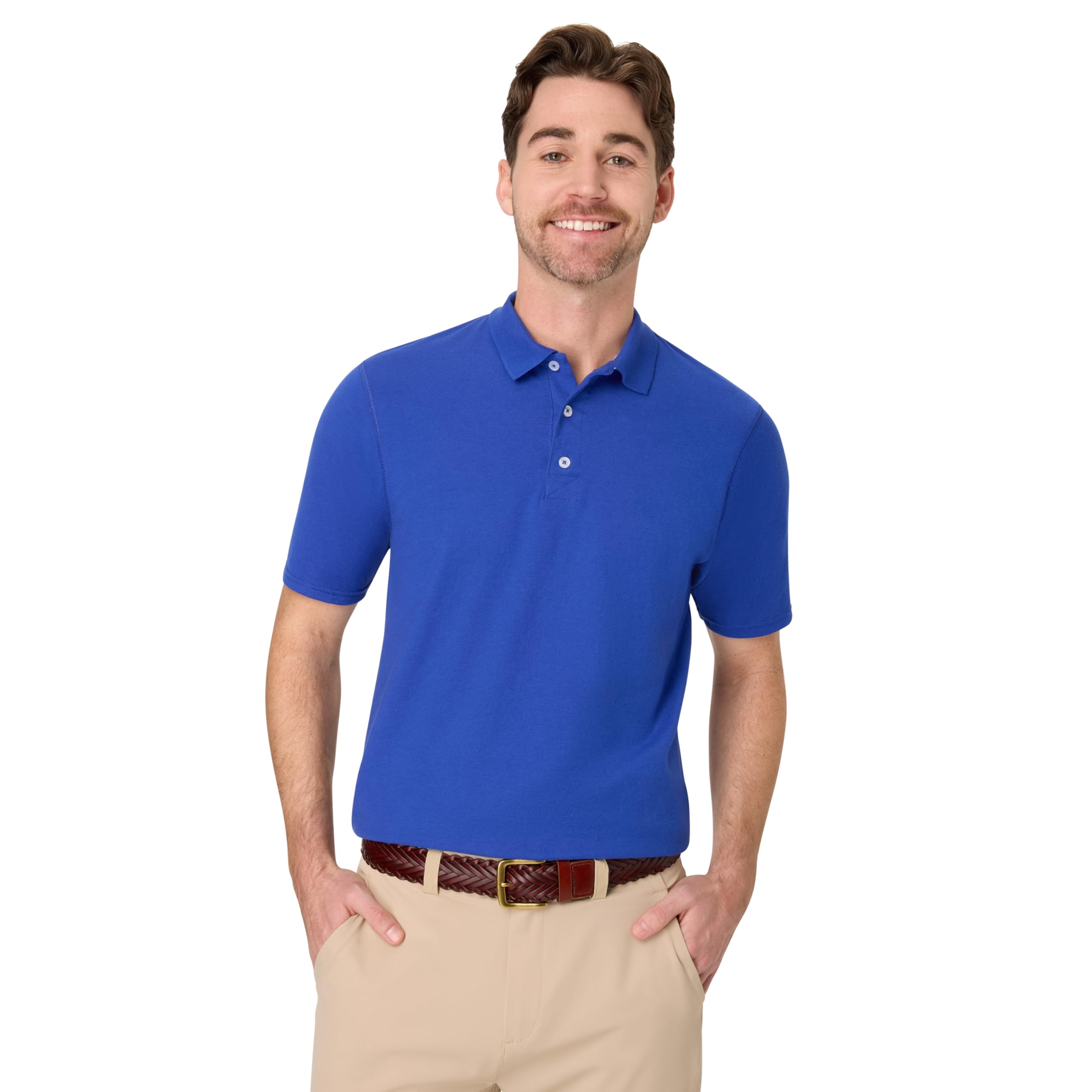 Hanes mens X-temp Performance Polo, Cotton Blend Sport Shirt for Men With Odor Control