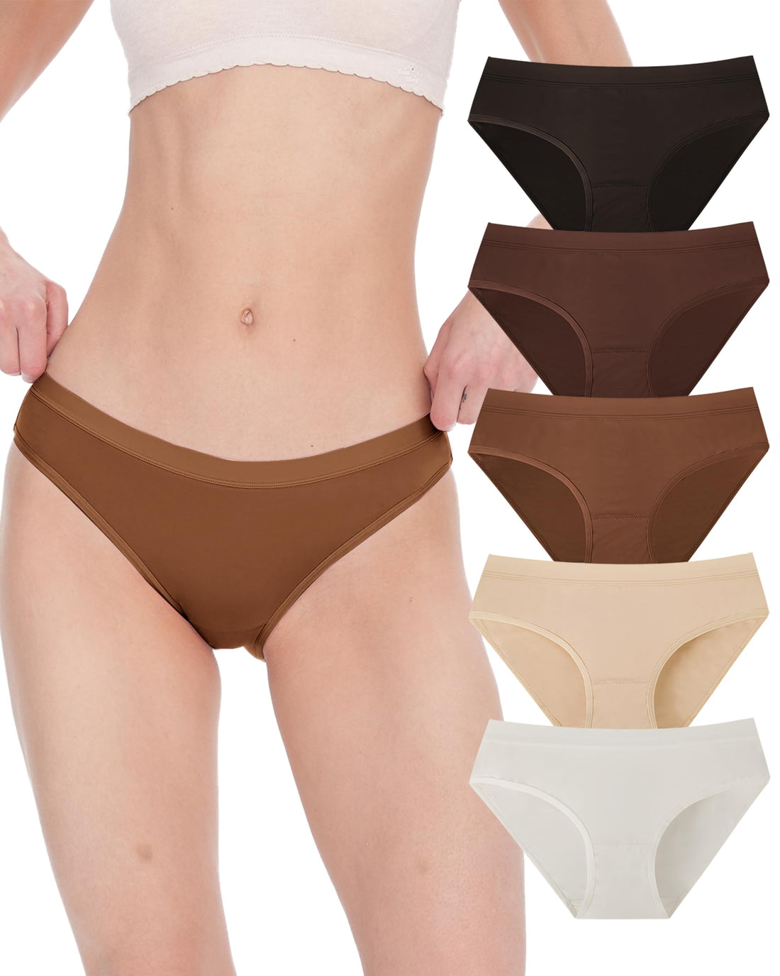 BAMBOO COOL Womens Underwear Bikini Underpants Hipster Ladies Panties Soft Stretch Breathable Panties for Women, 5-Pack