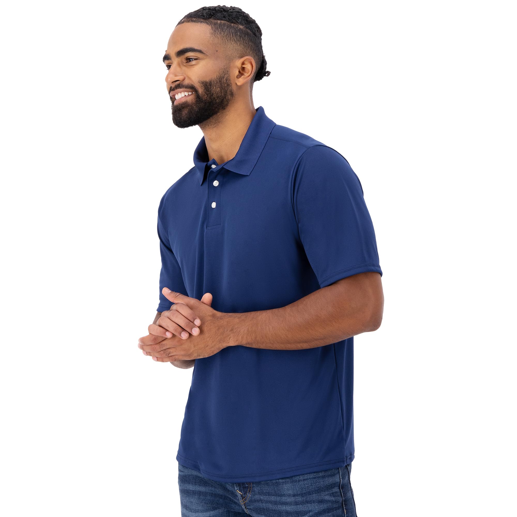 Hanes Men's Cool DRI Polo Shirt, Quick-Drying Performance Polo for Men, UPF Protection