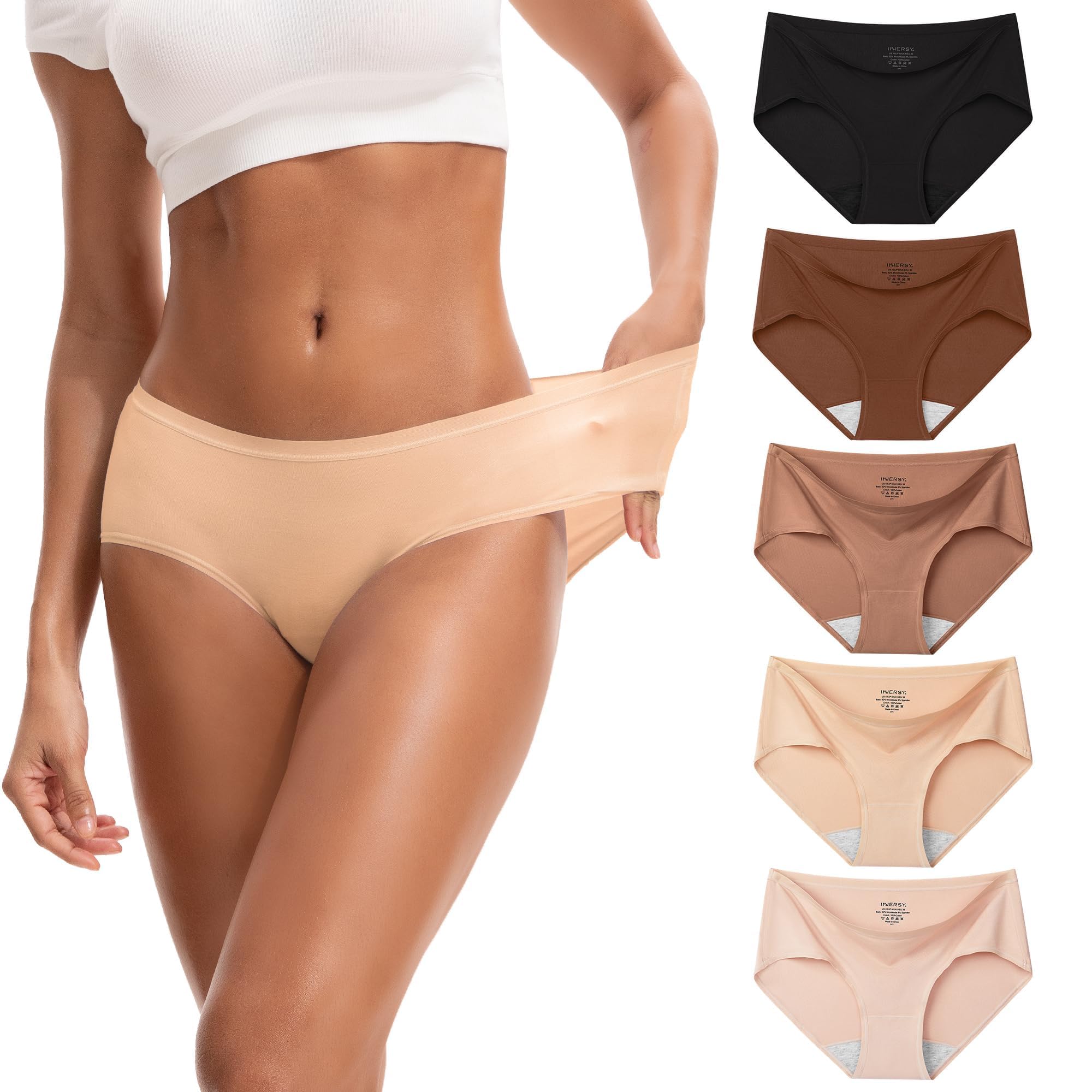 INNERSY Women's No Show Modal Underwear Quick Dry Panties 5-Pack