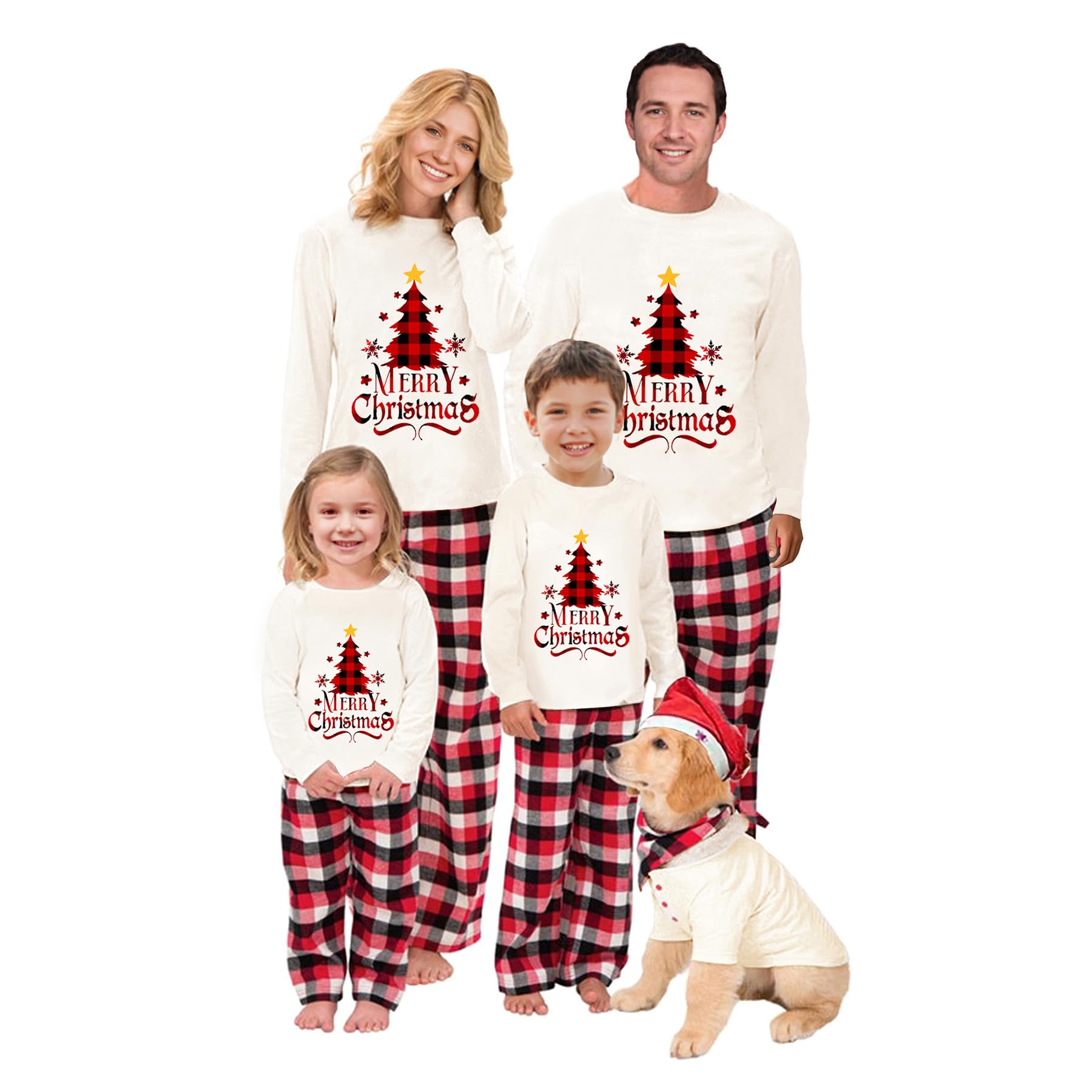 OAKFashion Christmas Pajamas for Family, Xmas Pajamas Family Christmas Pjs Matching Sets Holiday Nightwear Jammies