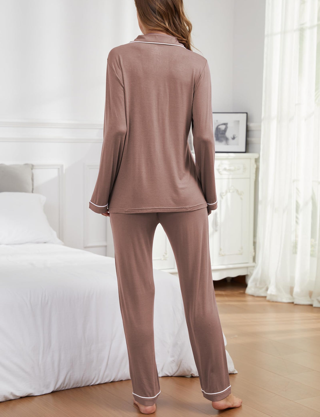Button Up Pajamas for Women Long Sleeve Sleepwear Soft Loungewear Ladies Pjs Set XS-XXL