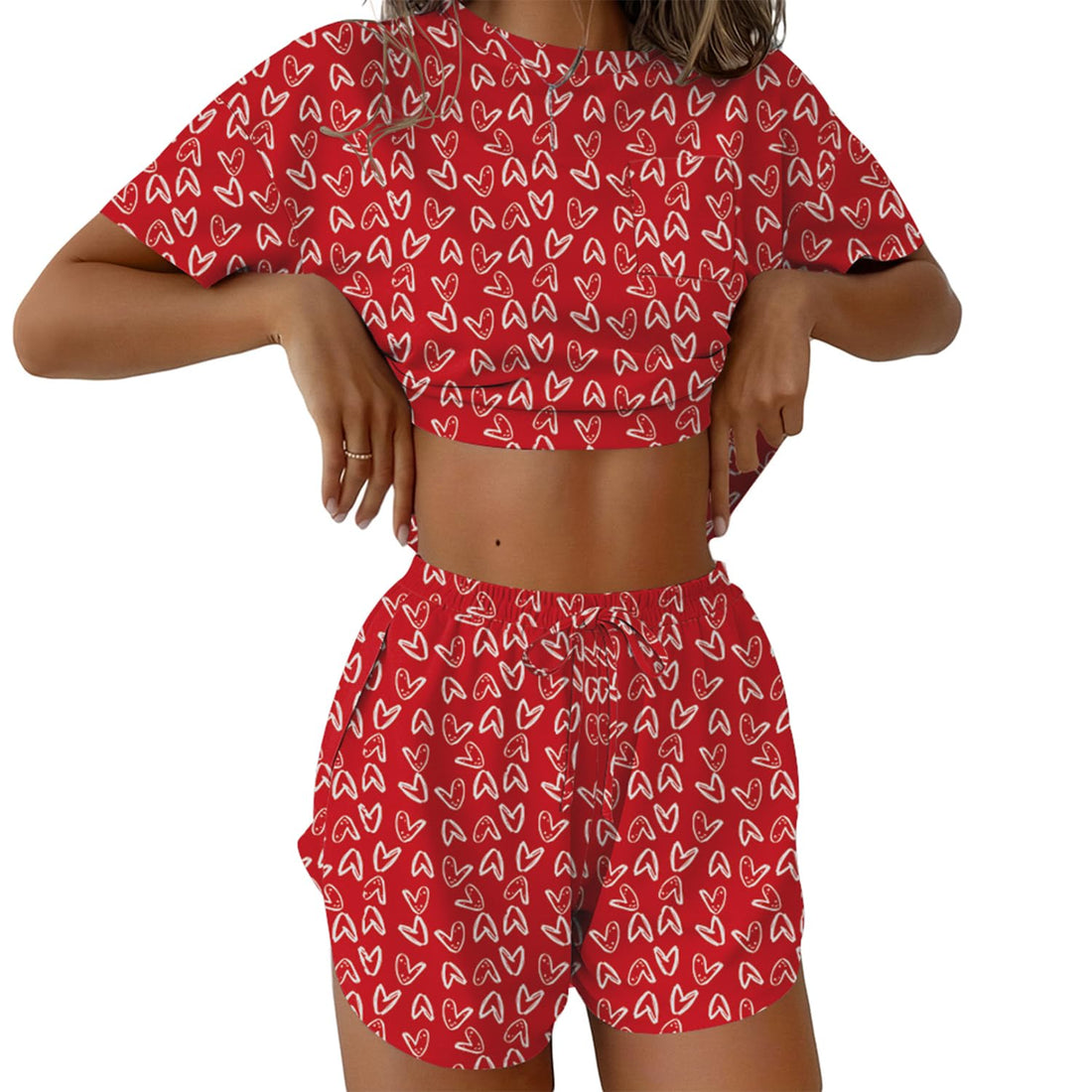 Ekouaer Womens Pajama Sets Sexy Lounge Sets Side Split Short Pj Sets