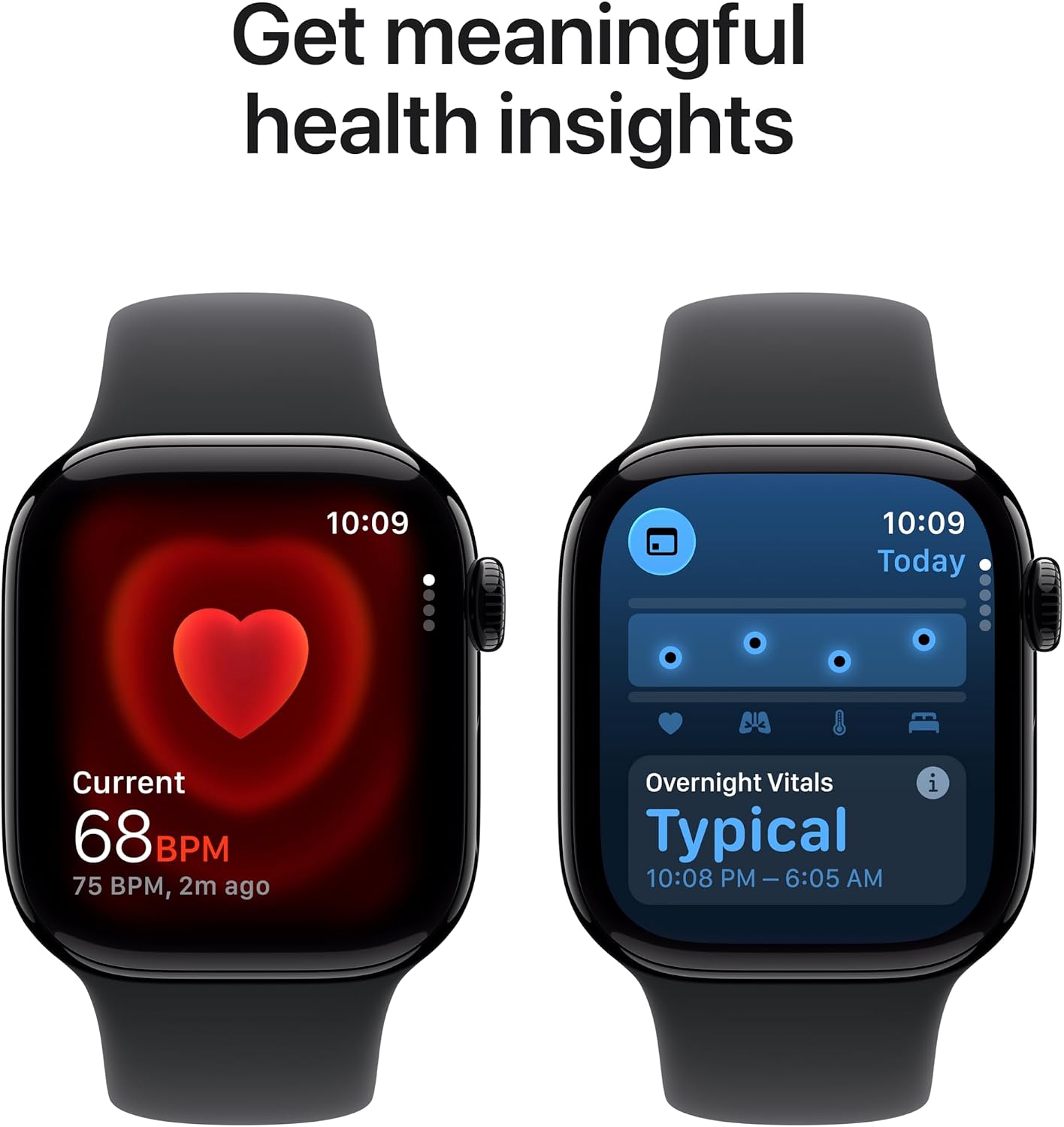 Apple Watch Series 11 [GPS 42mm] Smartwatch with Jet Black Aluminum Case with Sport Band - S/M. Sleep Score, Fitness Tracker, Health Monitoring, Always-On Display, Water Resistant (Renewed)