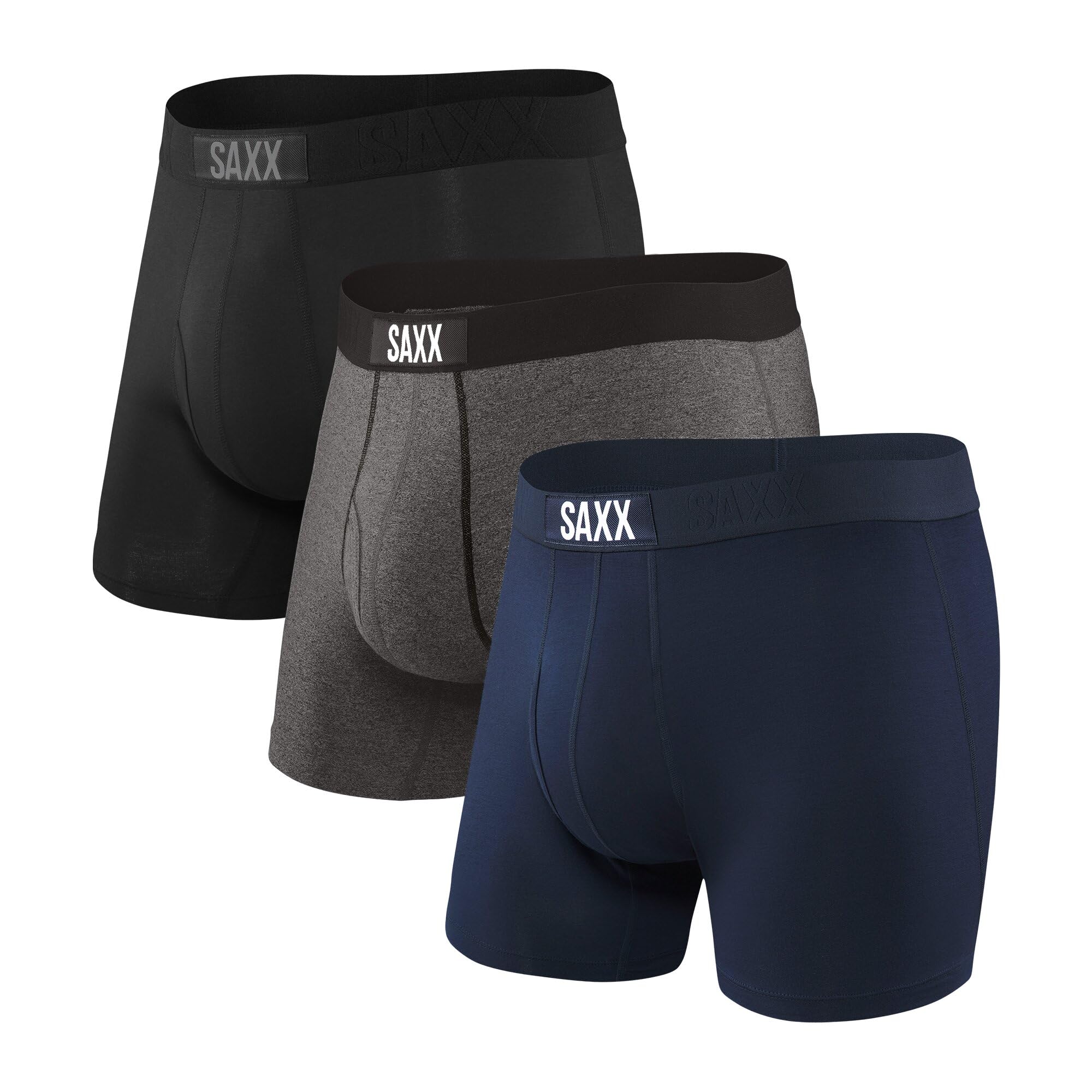 SAXX Underwear Co. Men's Ultra Super Soft Boxer Brief Fly 3-Pack