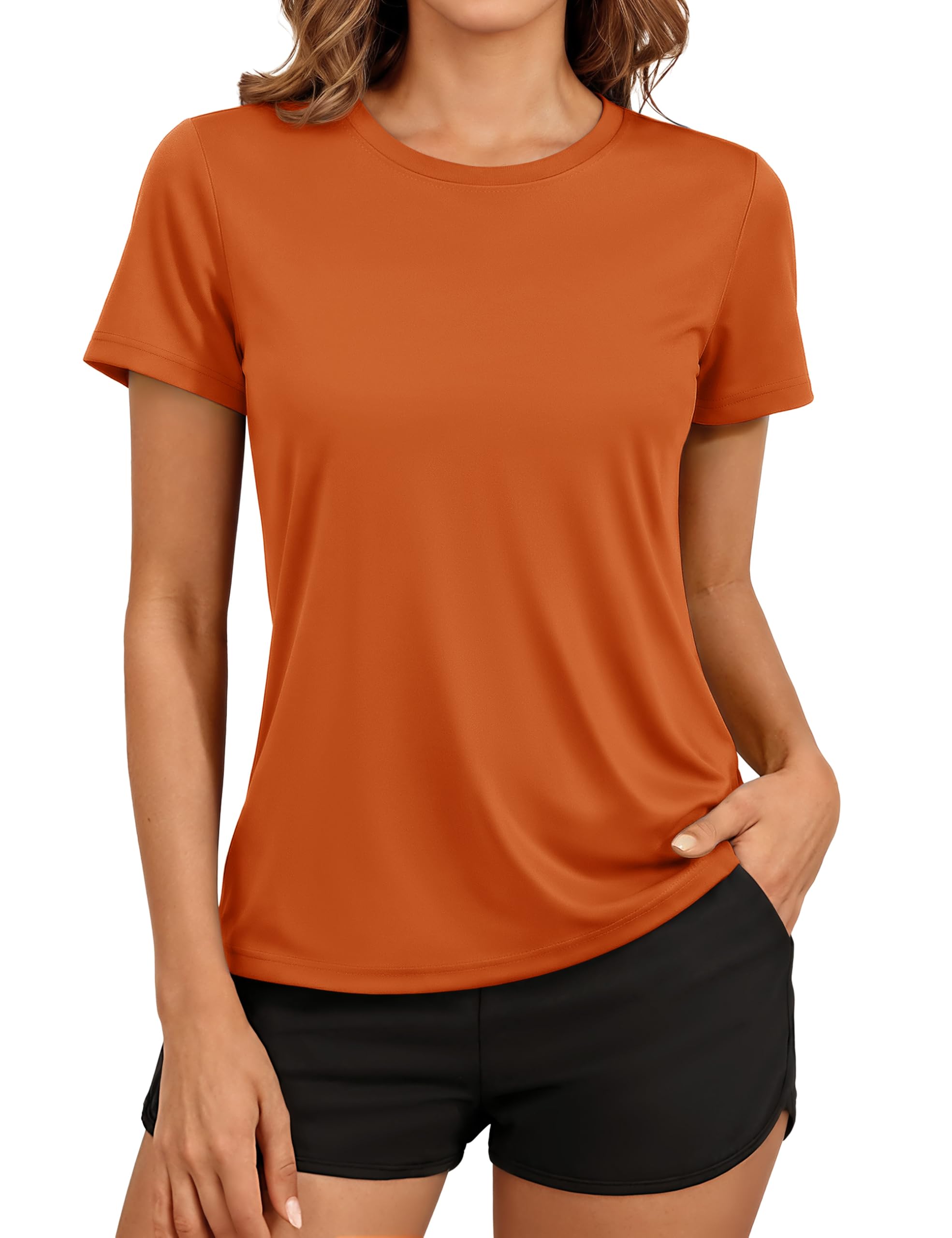 TACVASEN Women's Short Sleeve Workout Shirts UPF 50+ Sun Protection Quick Dry Athletic Tops for Running Gym Tee