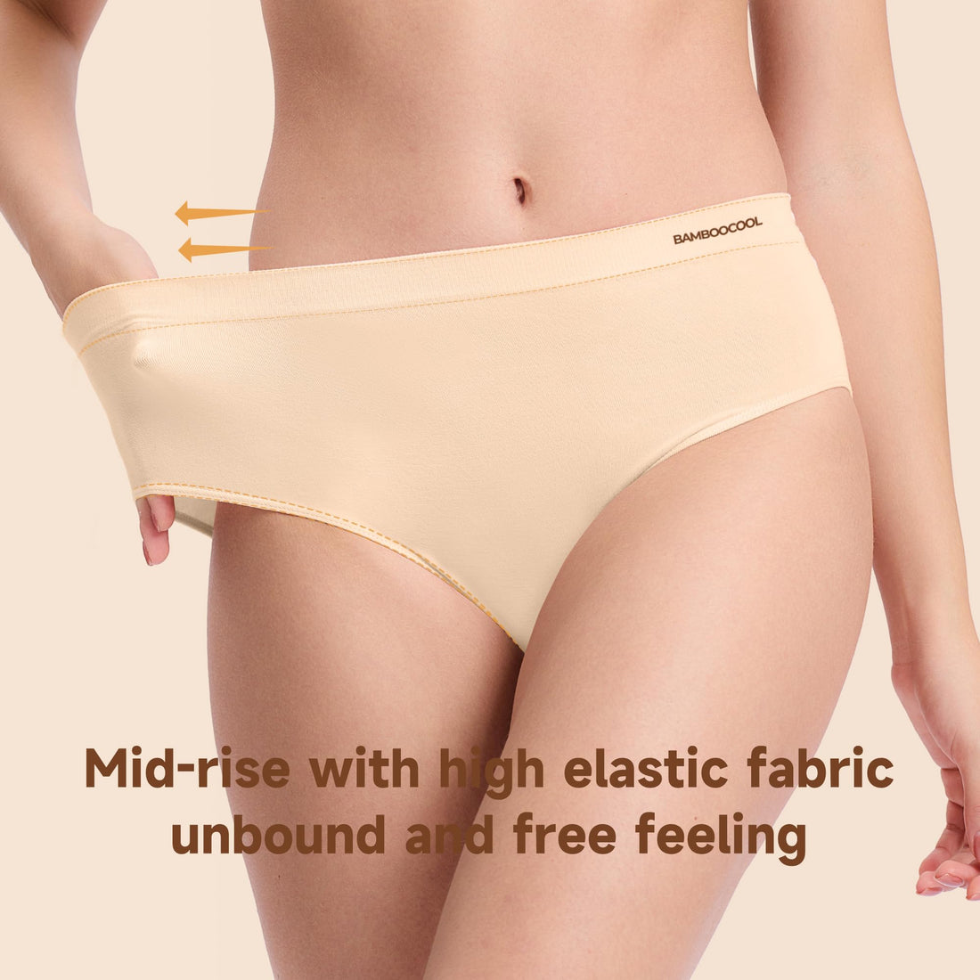Women's Bamboo Seamless Bikini Panties Moisture-Wicking Stretchy Breathable Hipster Coverage Ladies Underwear 6-pack