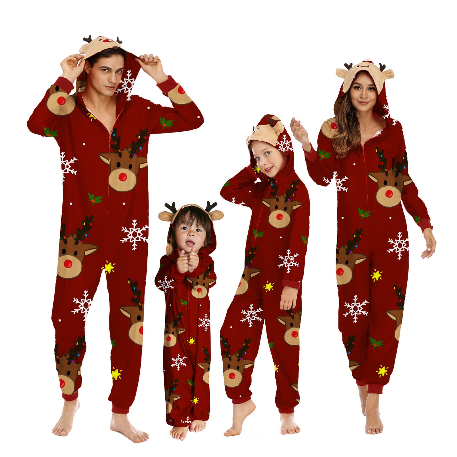 Neufigr Family Christmas Pajamas Matching Sets, Xmas PJs Mathching Set, Holiday Family Sleepwear Sets Long Sleeves Onesies