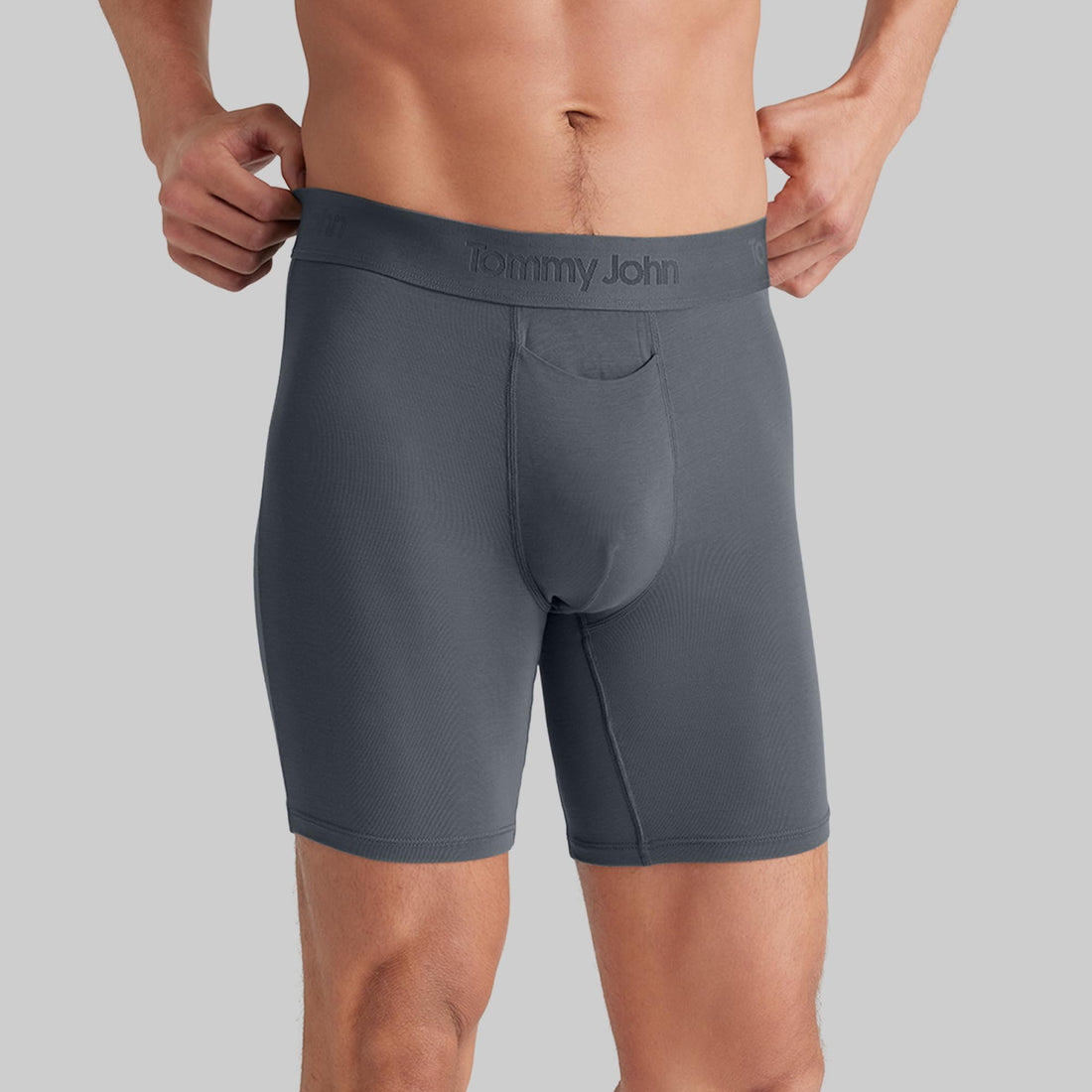 Tommy John Men's Mid-Length Boxer Briefs - Second Skin Fabric - 6" Inseam, Underwear with Contour Pouch and Quick Draw Fly