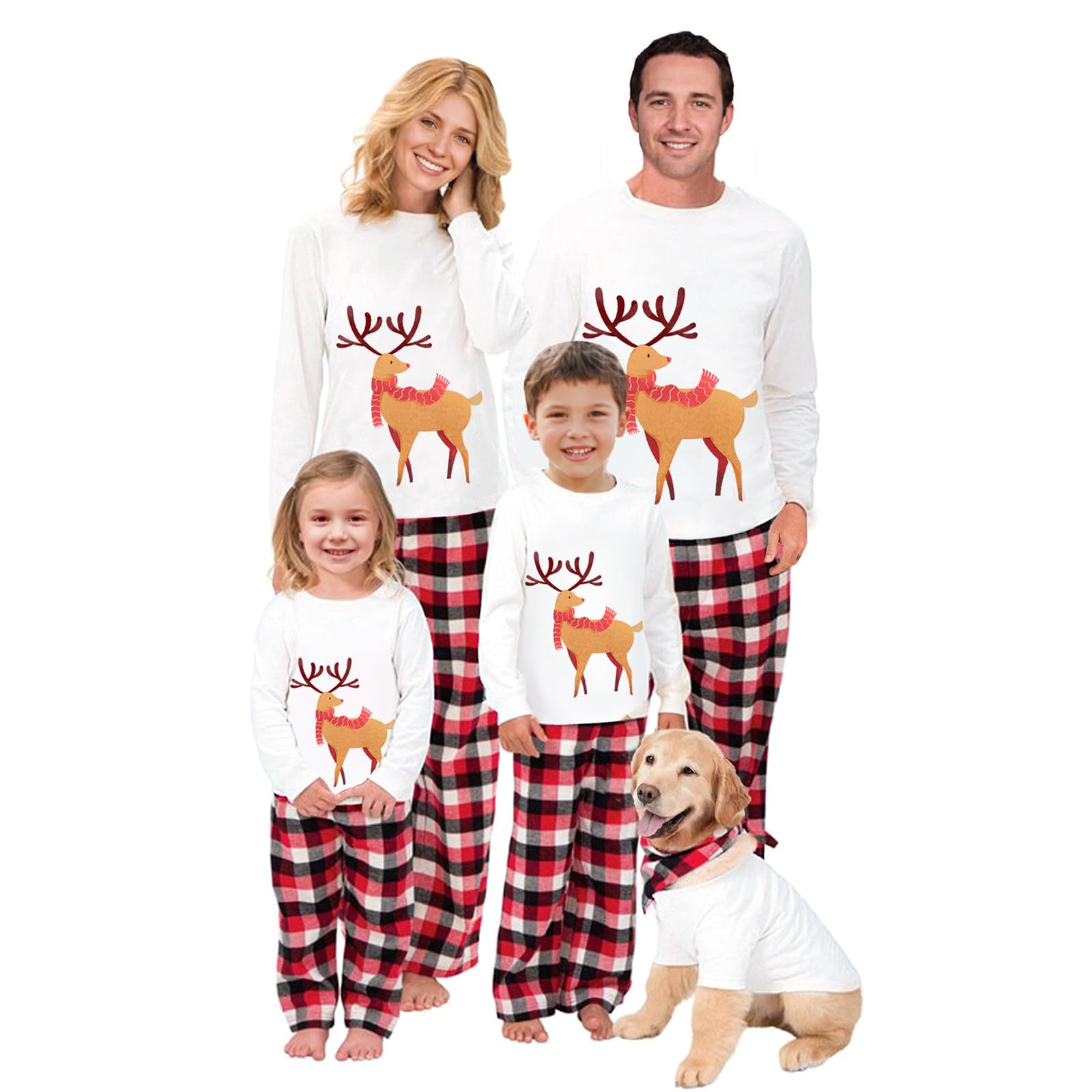 OAKFashion Christmas Pajamas for Family, Xmas Pajamas Family Christmas Pjs Matching Sets Holiday Nightwear Jammies
