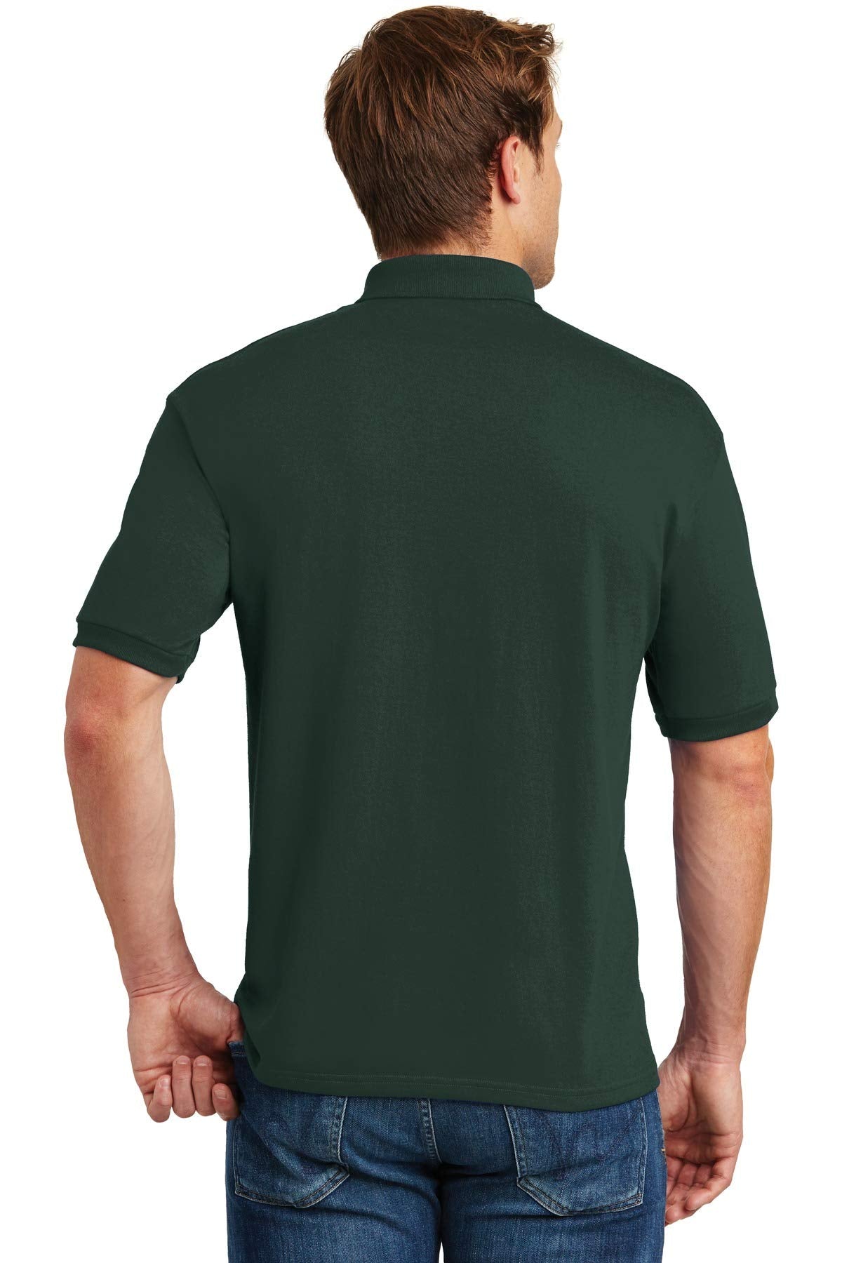 Hanes Mens EcoSmart Jersey Polo Shirt, Short-Sleeve Shirts for Men, T-Shirt, 2-Pack