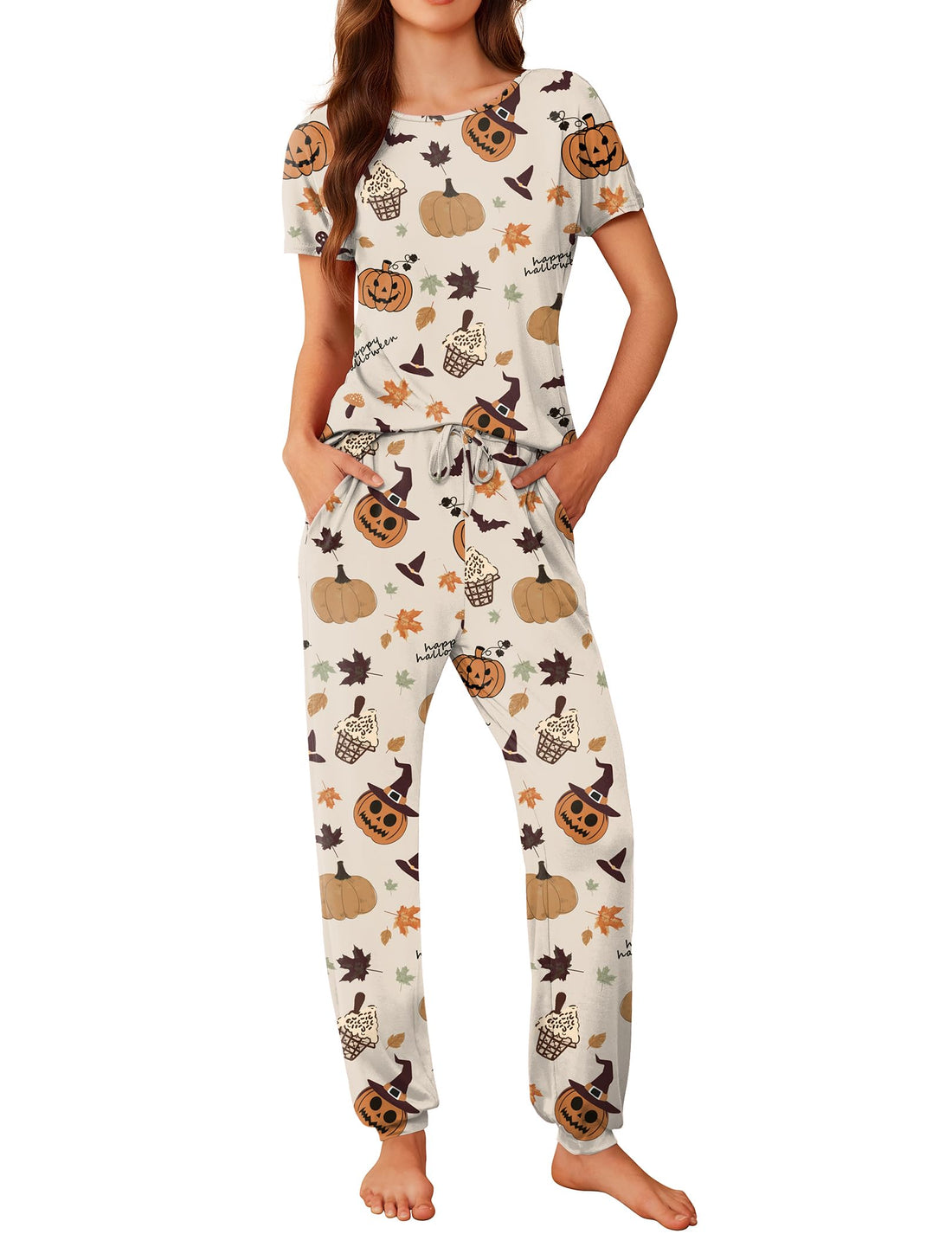 Ekouaer Pajamas for Womens Set Soft 2 Piece Loungewear with Jogger Pants