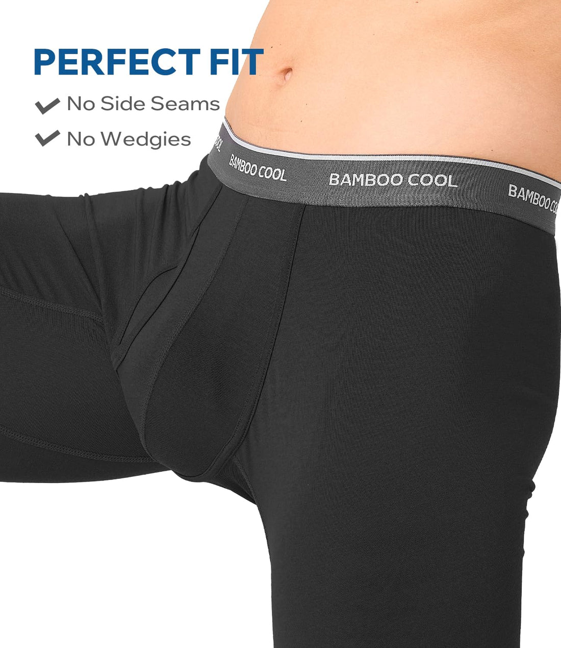 BAMBOO COOL Ultra Soft Mens Underwear Boxer Briefs 6-Pack | Bamboo Fabric‌,No Ride Up,More Breathable Than Cotton