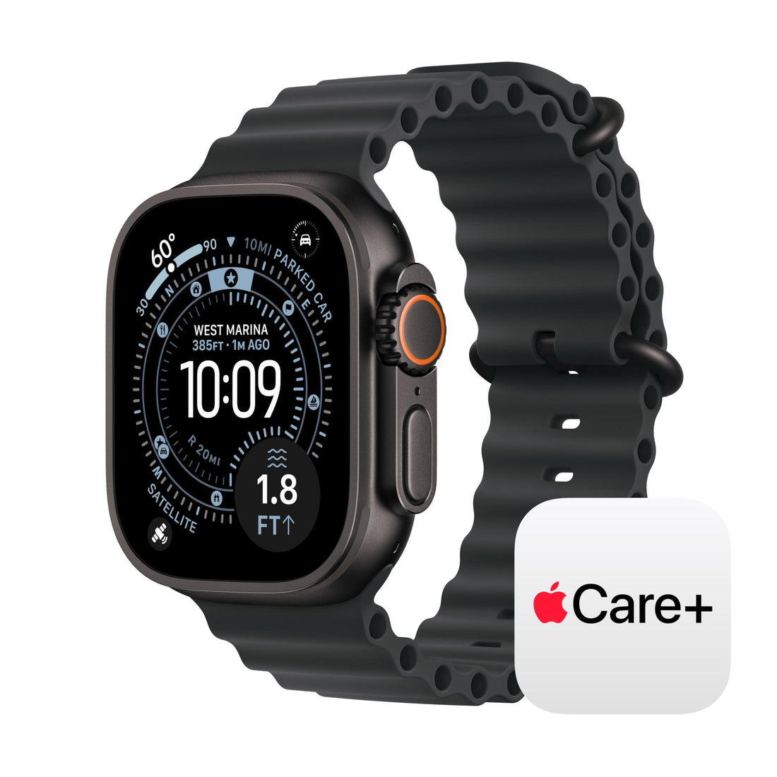 Apple Watch Ultra 3 [GPS + Cellular 49mm] Running & Multisport Smartwatch w/Rugged Titanium Case w/Black Ocean Band. Satellite Communications, Advanced Health & Fitness Tracking