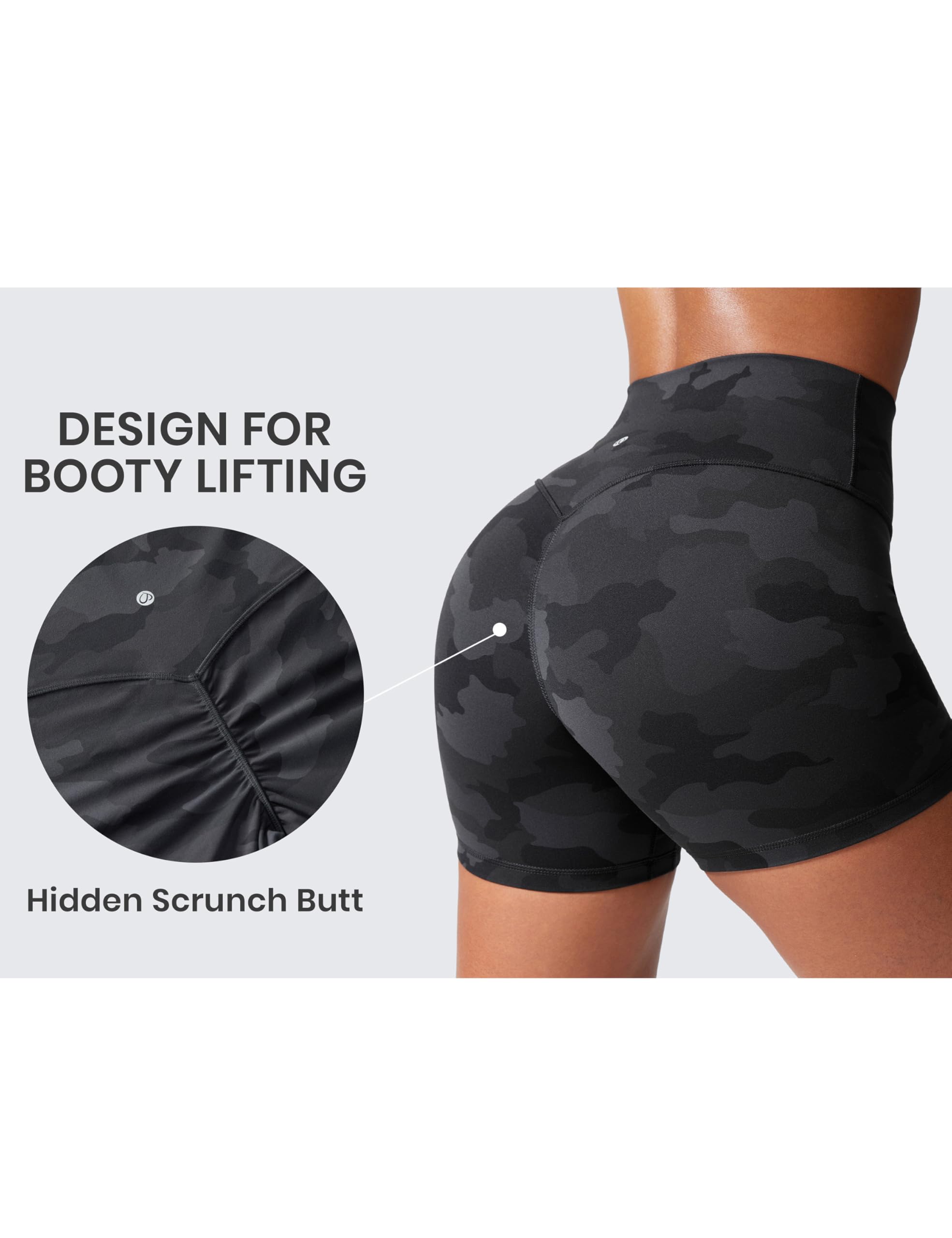 CRZ YOGA Secretsculpt Biker Shorts 4" | Booty Scrunch Butt, Butterlift, Buttery Soft, Moderate Compression, Workout, Pilates, No Front Seam, High Waist, for Women